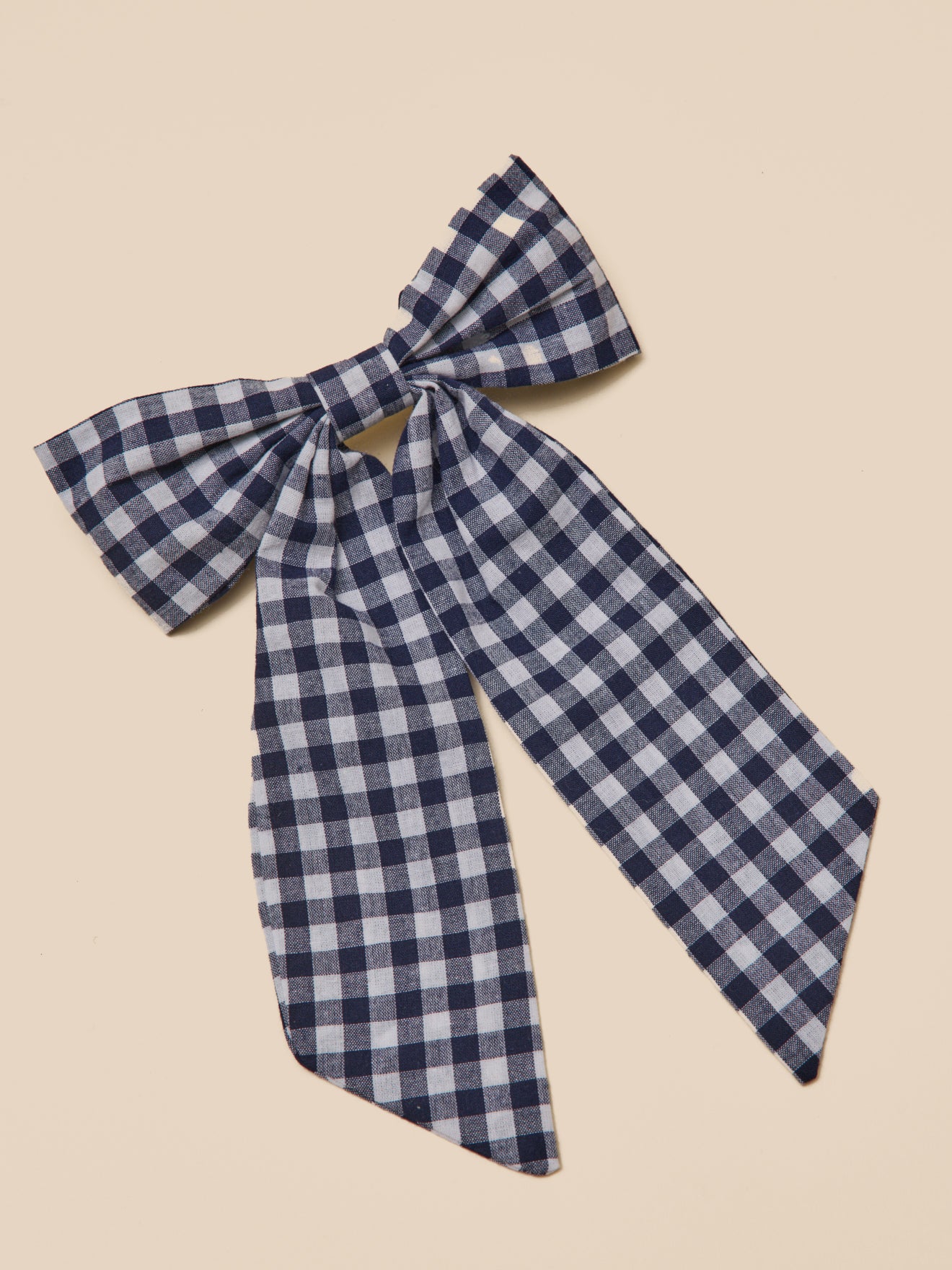 Meisjeshaarspeld met grote strik in vichy