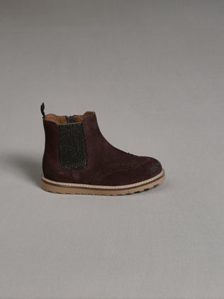 Boots chelsea cuir bout fleuri Fille