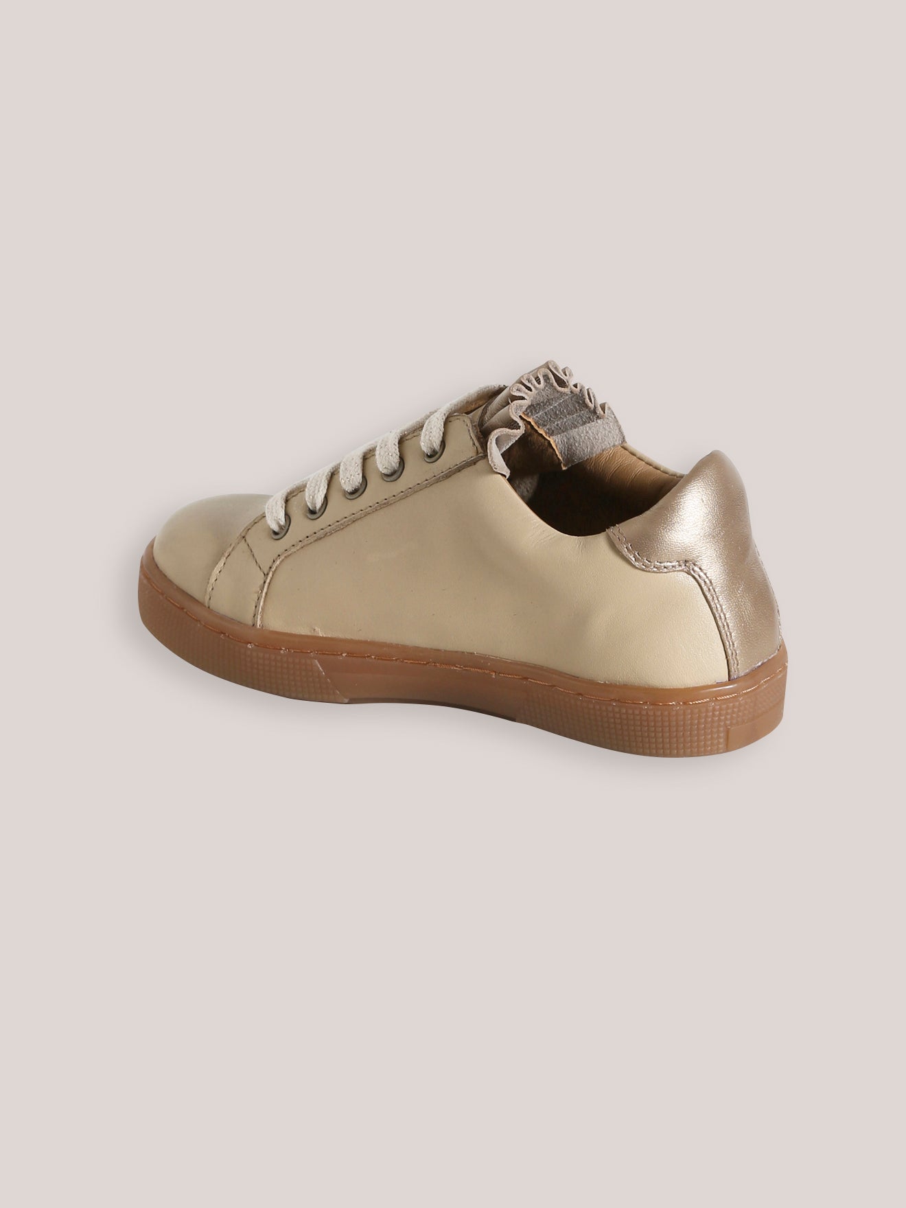 Leren meisjessneakers met ruches