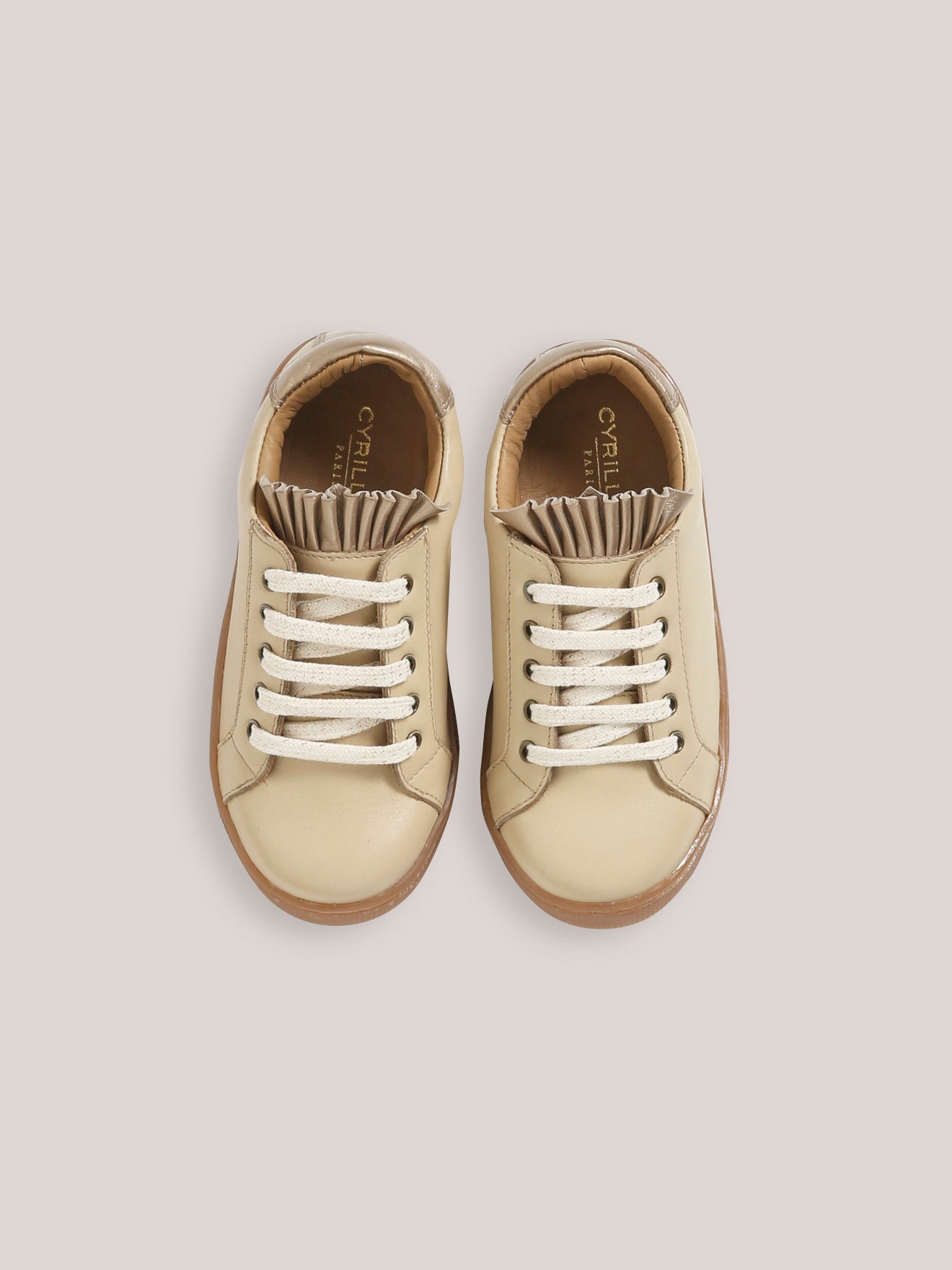 Leren meisjessneakers met ruches