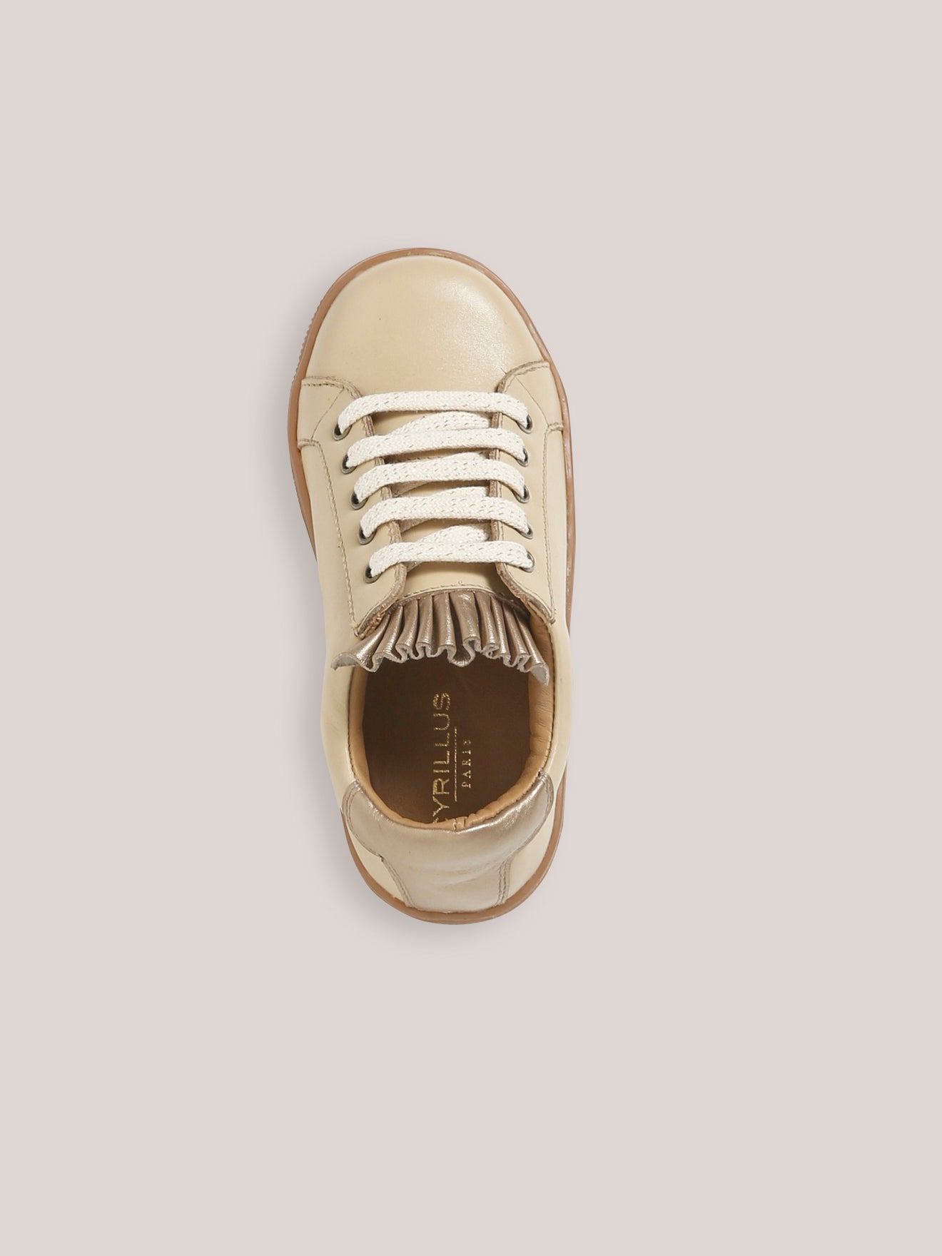 Leren meisjessneakers met ruches