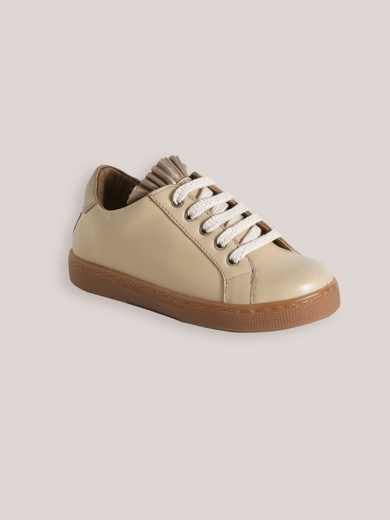 Leren meisjessneakers met ruches
