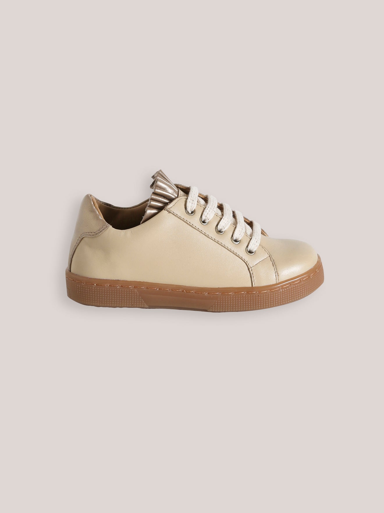 Leren meisjessneakers met ruches