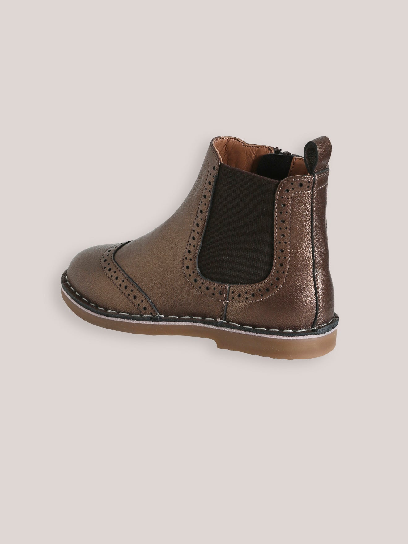 Leren meisjesboots met perforaties