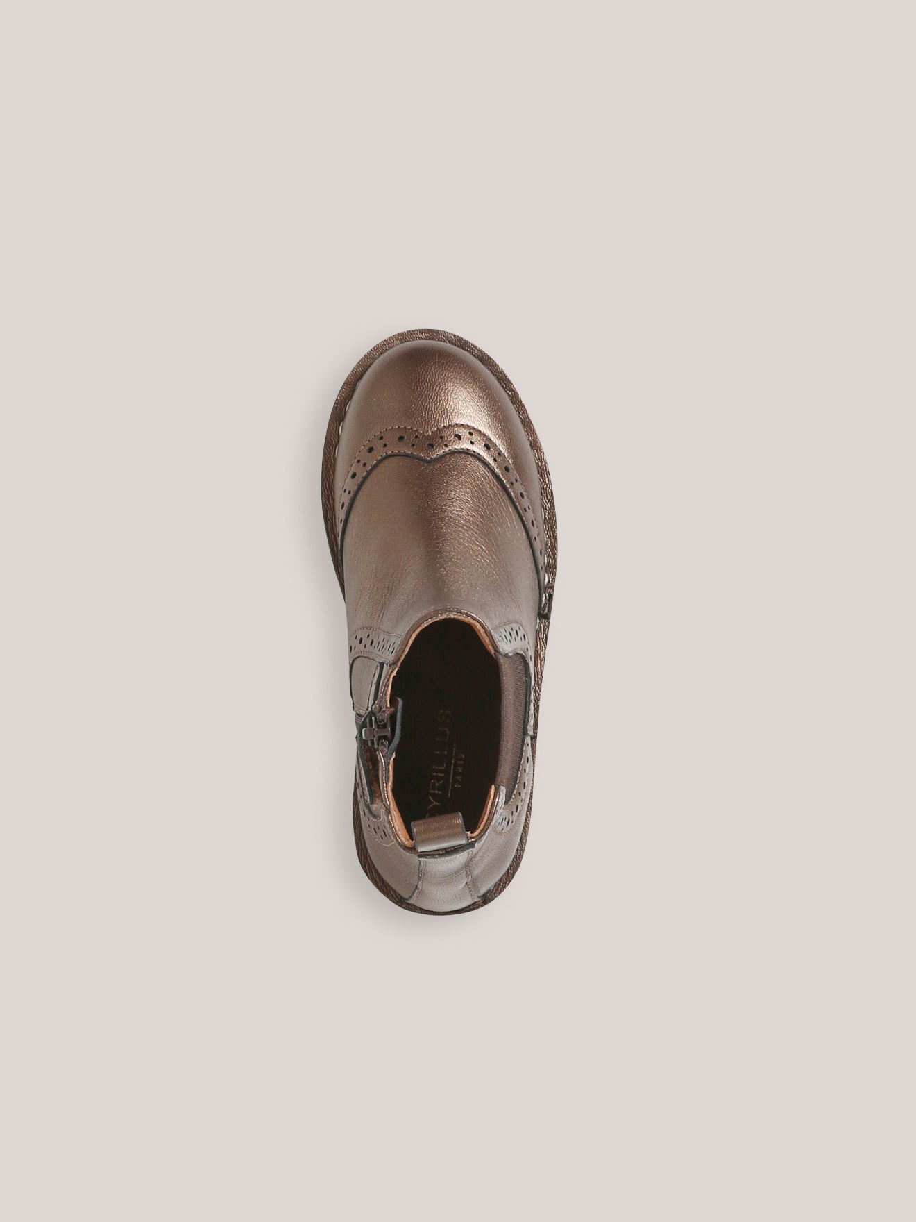 Leren meisjesboots met perforaties