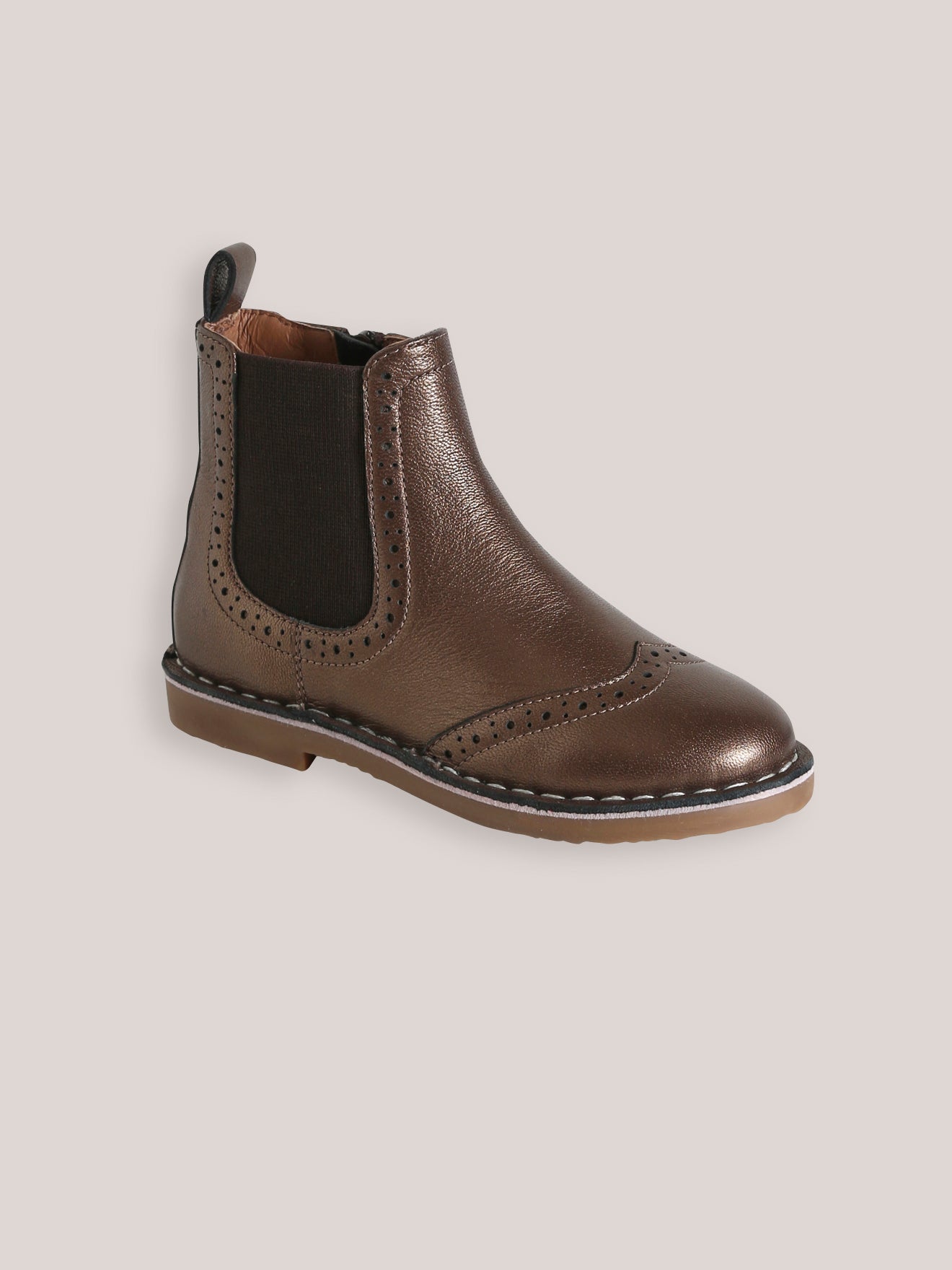 Leren meisjesboots met perforaties