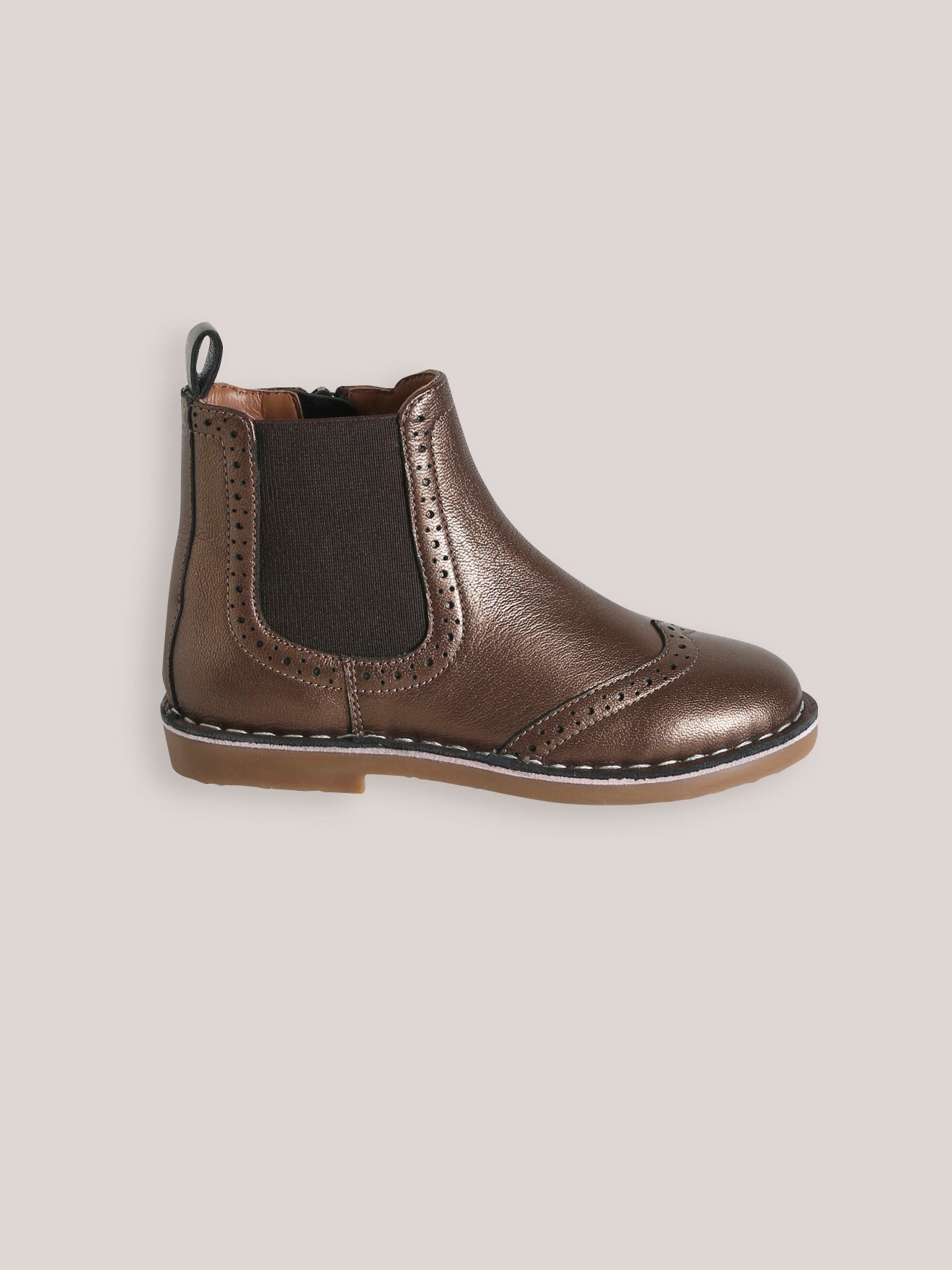 Leren meisjesboots met perforaties