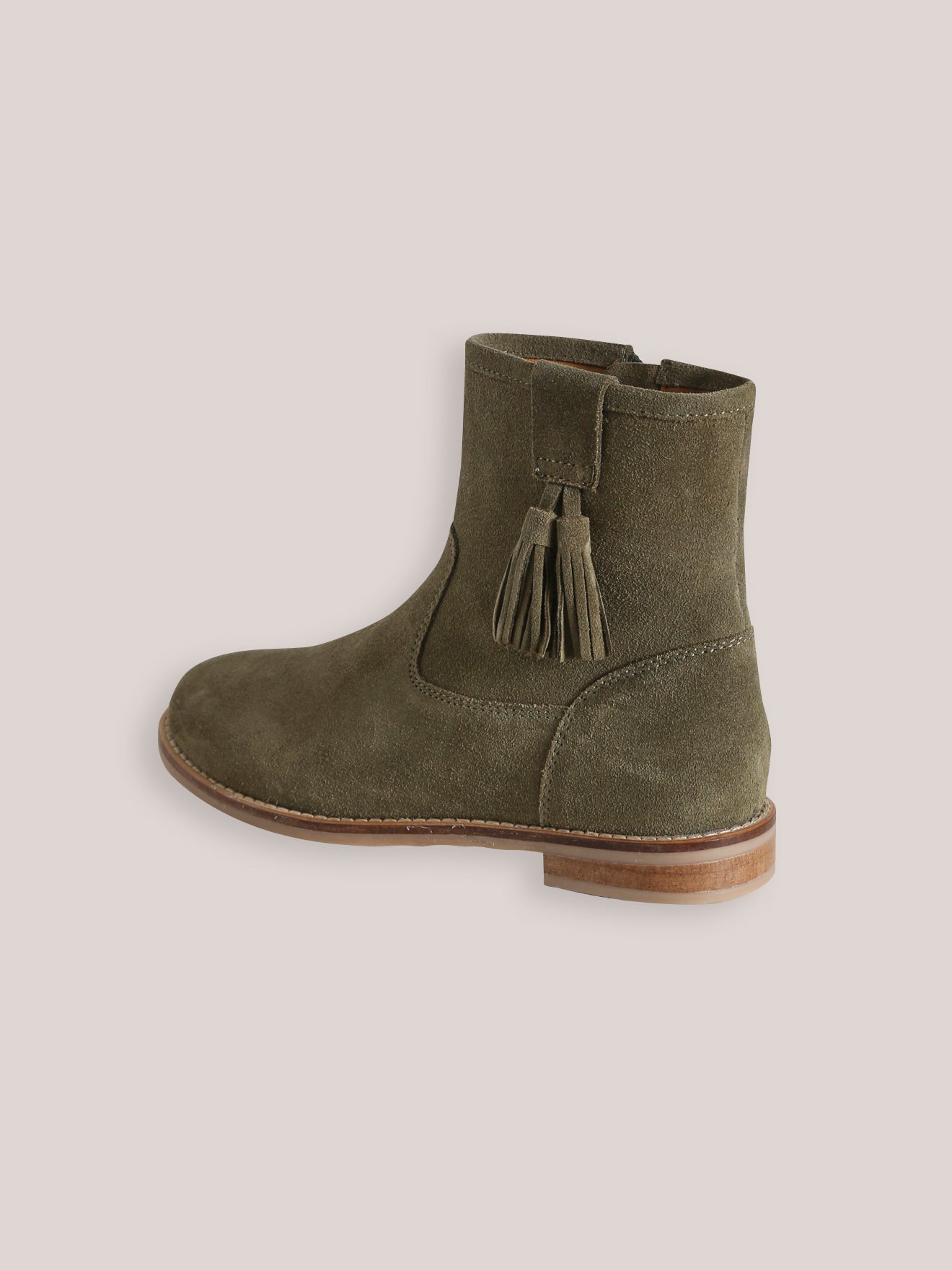 Leren meisjesboots met pompons
