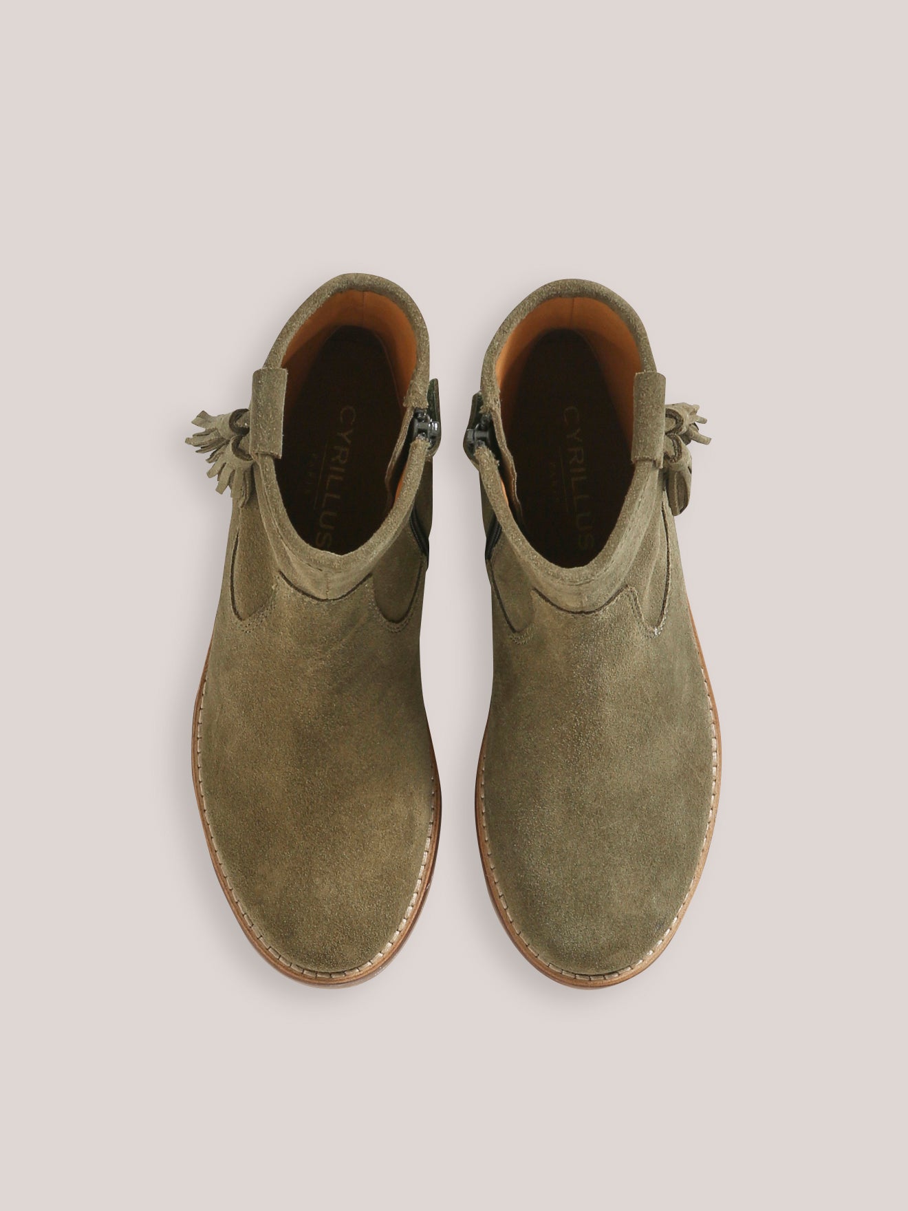 Leren meisjesboots met pompons