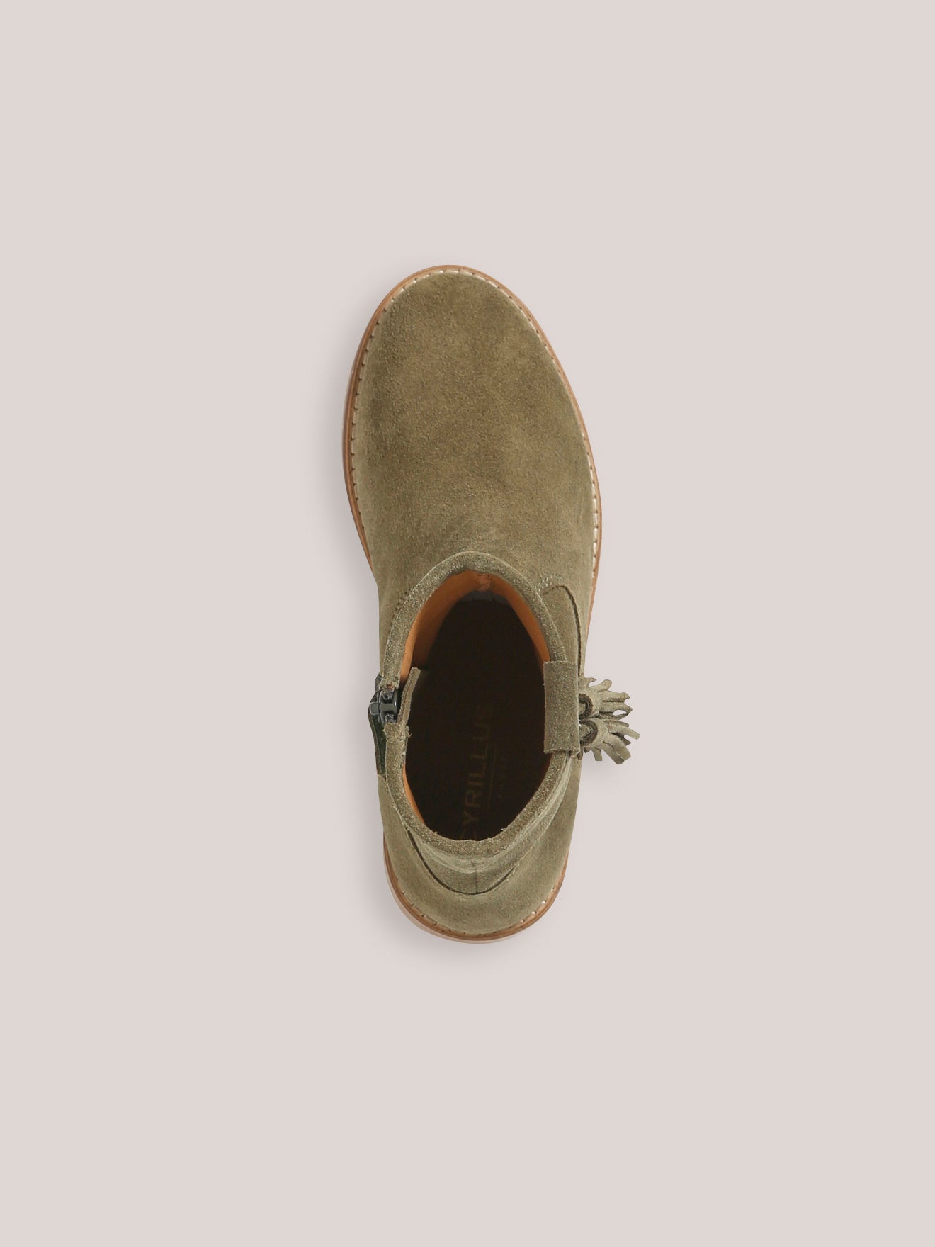 Leren meisjesboots met pompons