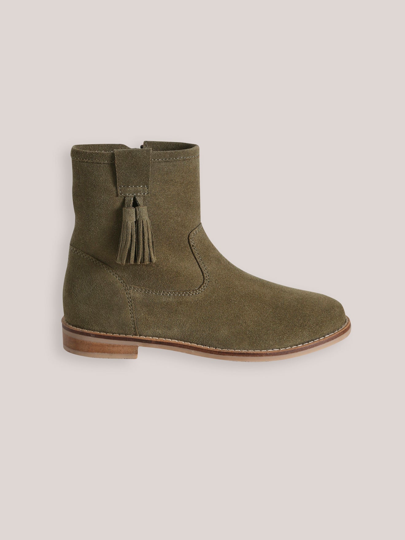 Leren meisjesboots met pompons