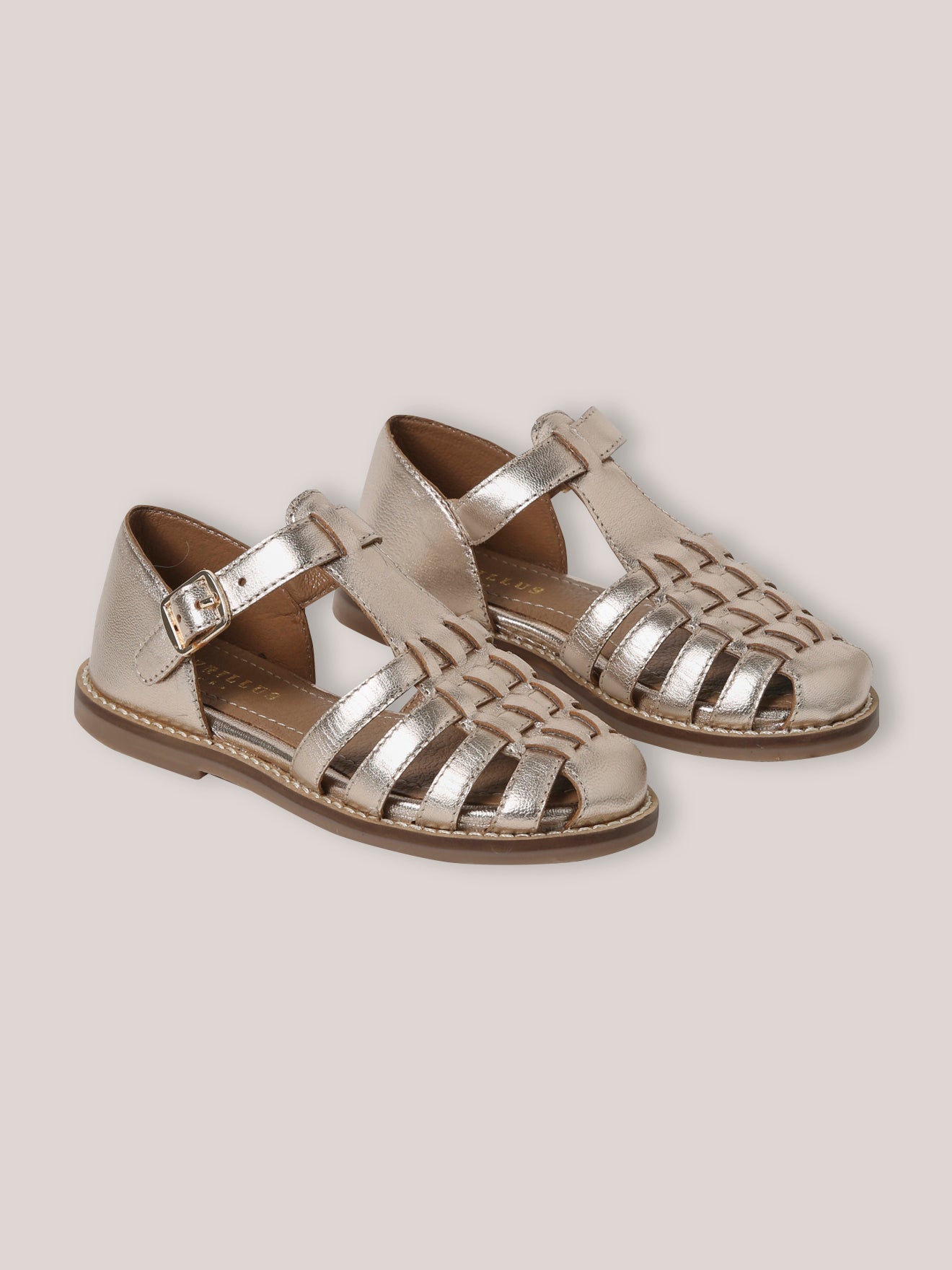 Sandales en cuir irisé fille