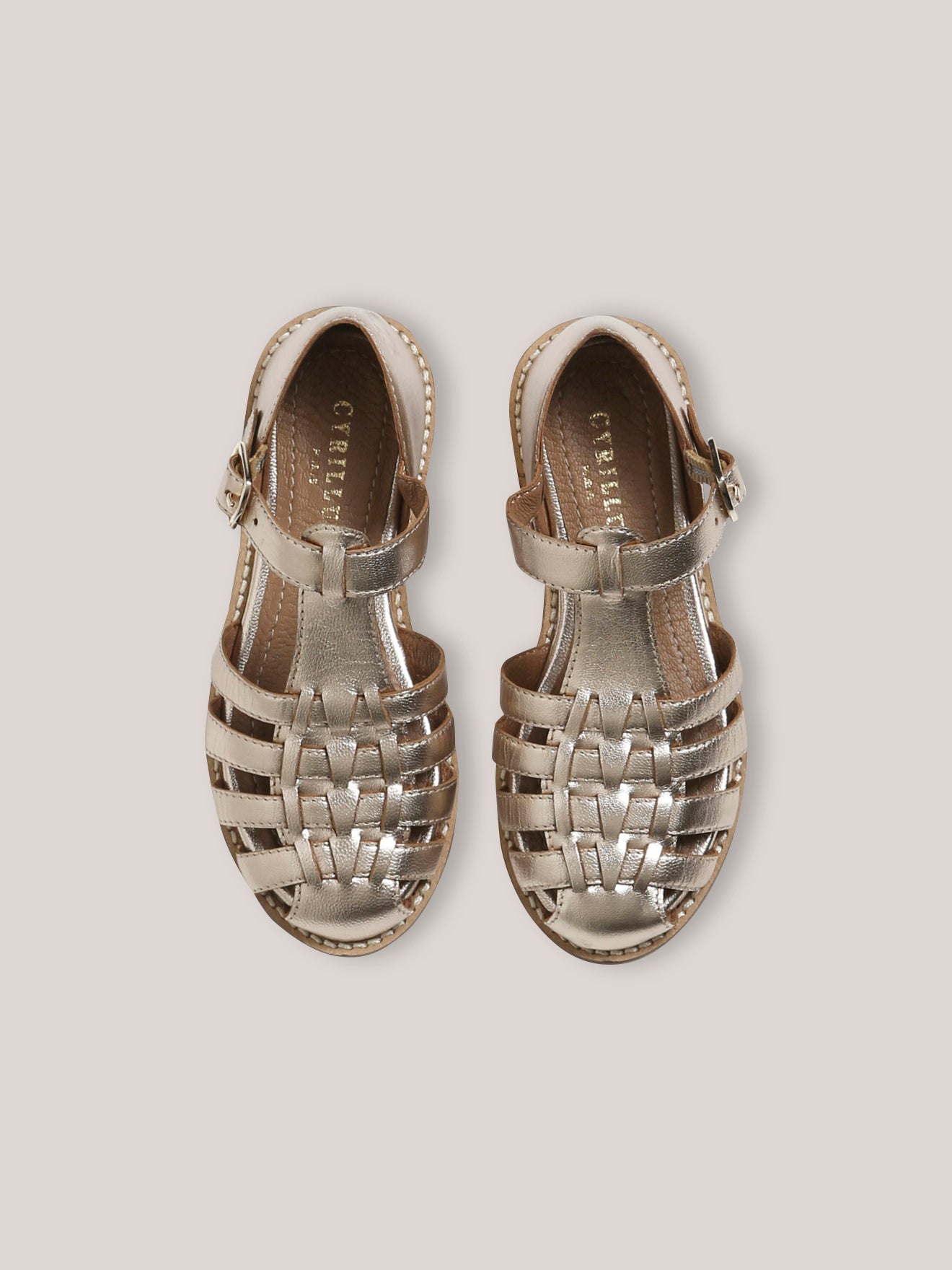 Sandales en cuir irisé fille