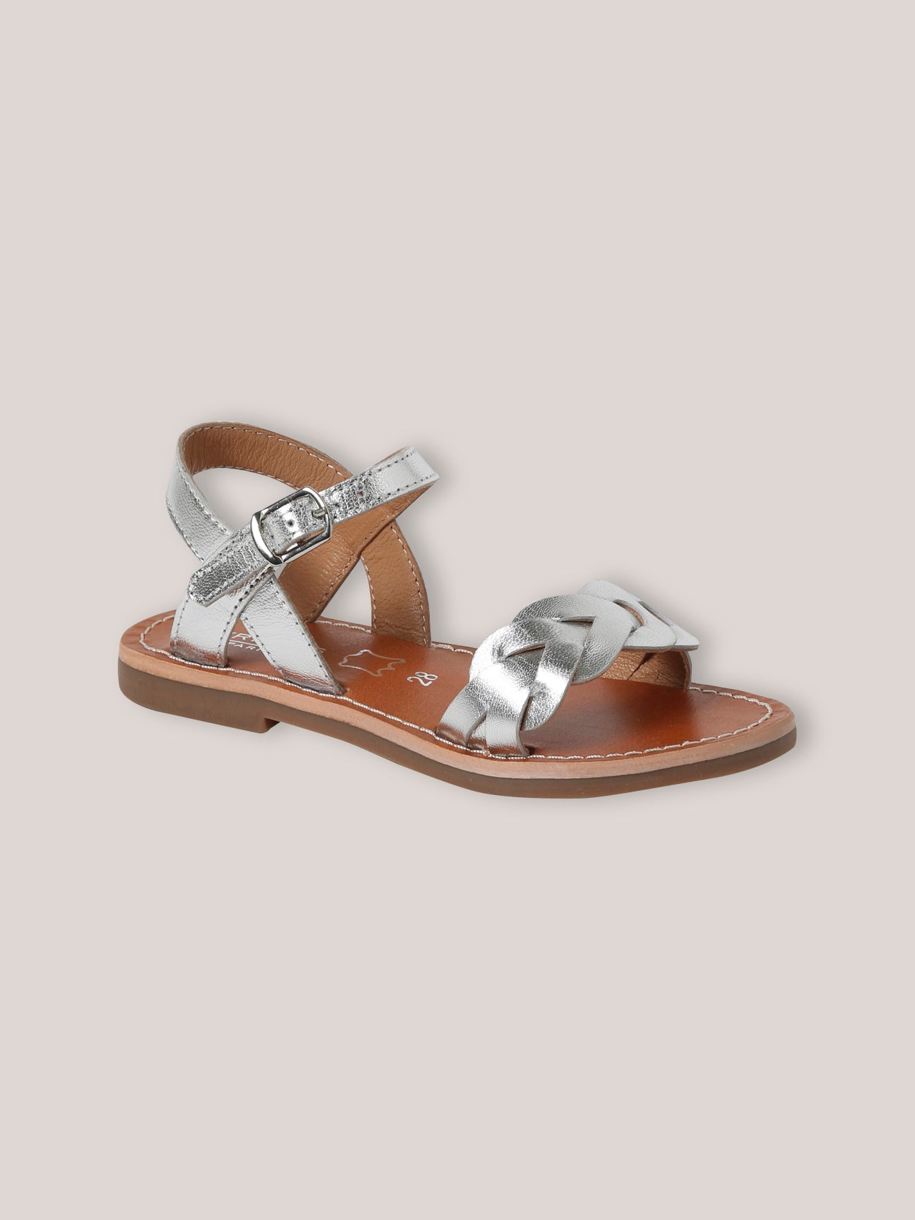 Sandales en cuir tressé Fille