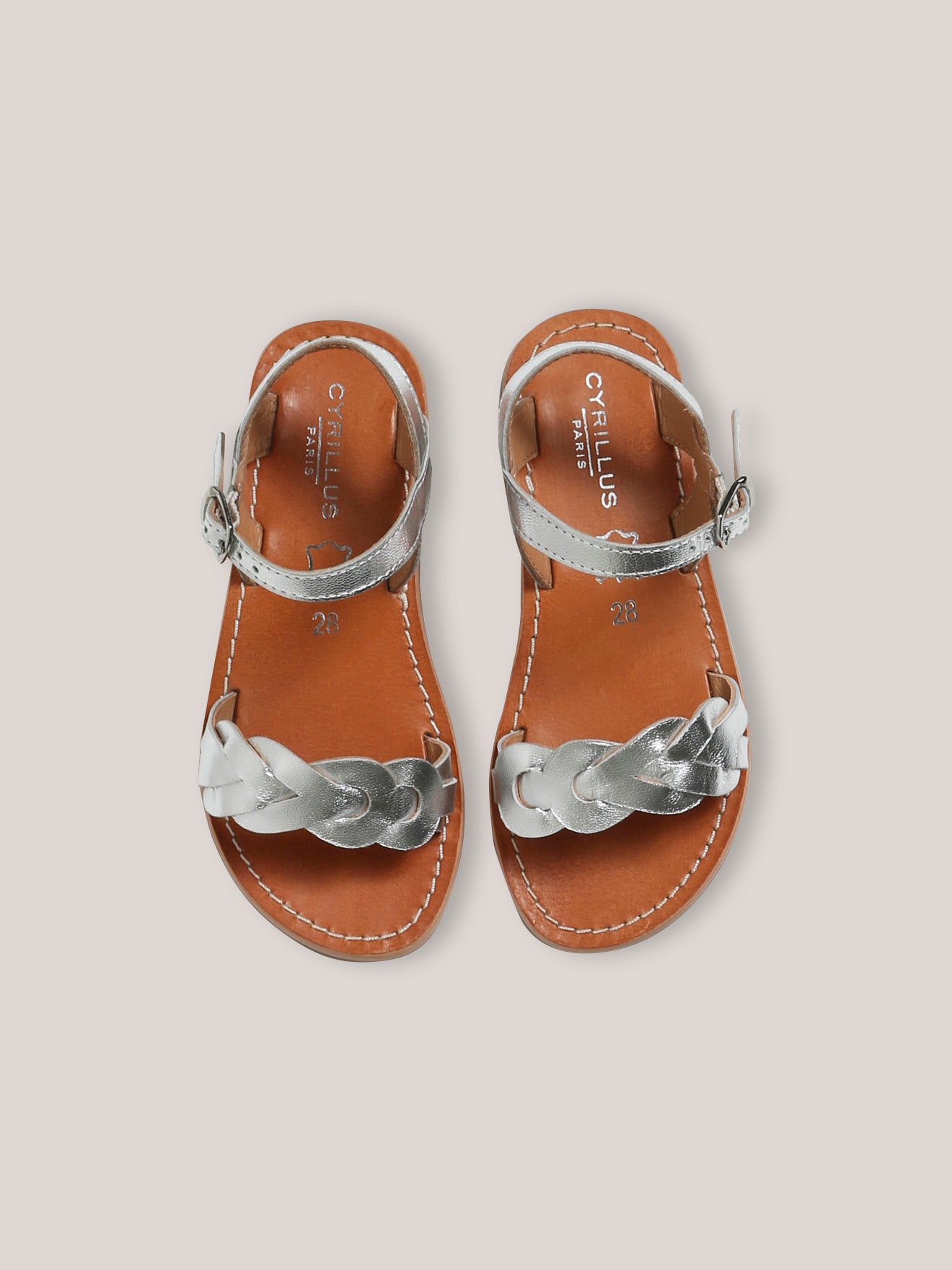 Sandales en cuir tressé Fille
