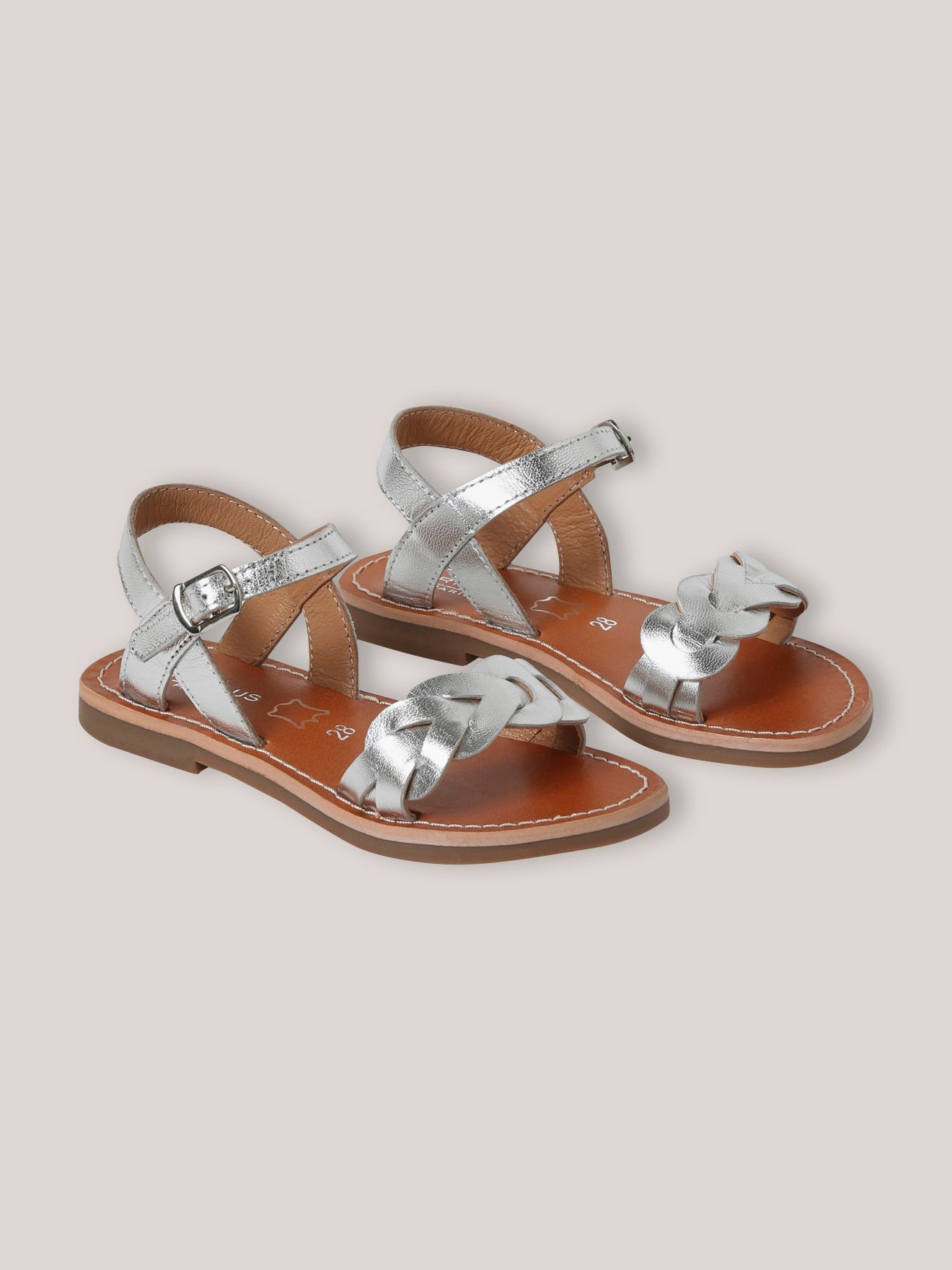 Sandales en cuir tressé Fille