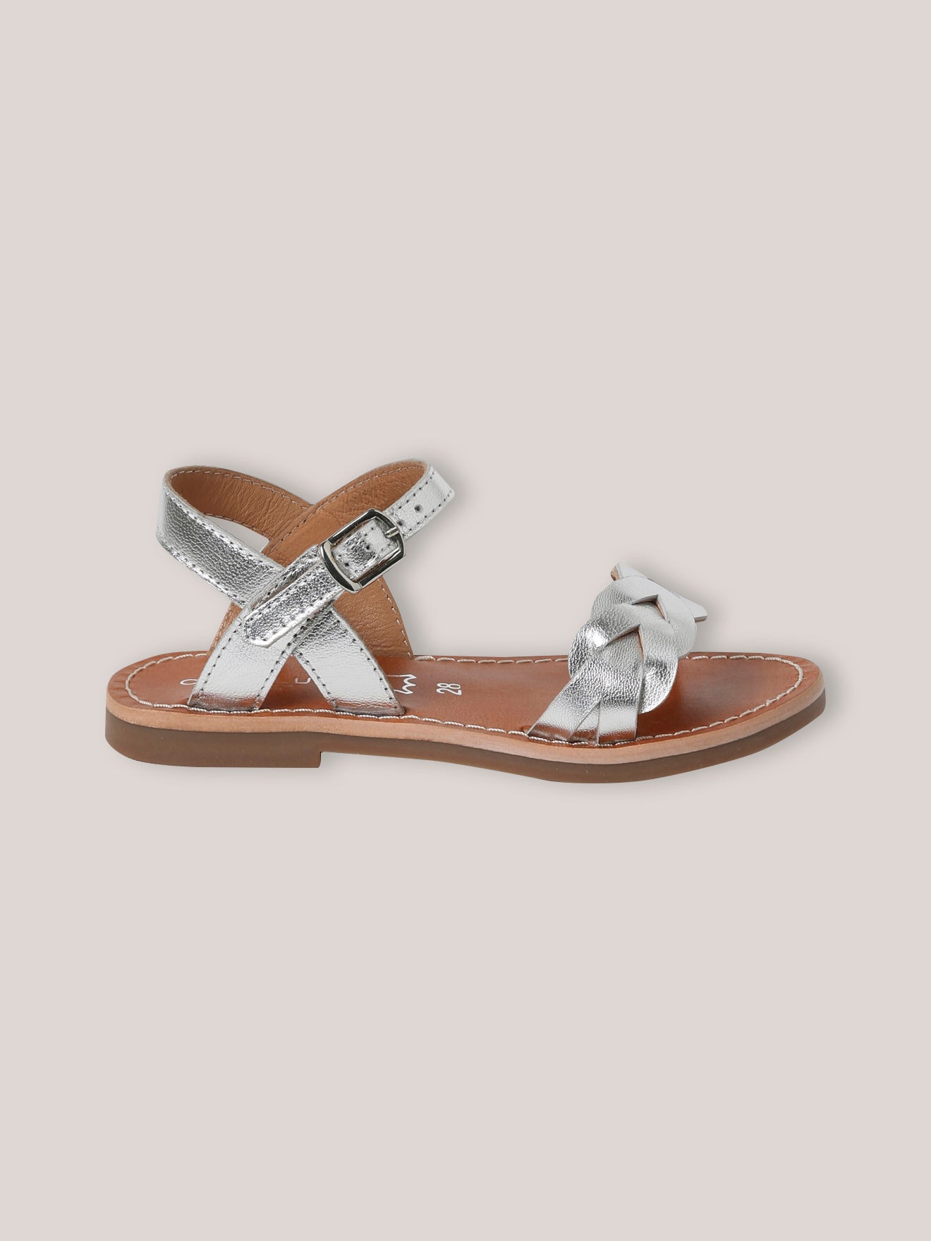 Sandales en cuir tressé Fille