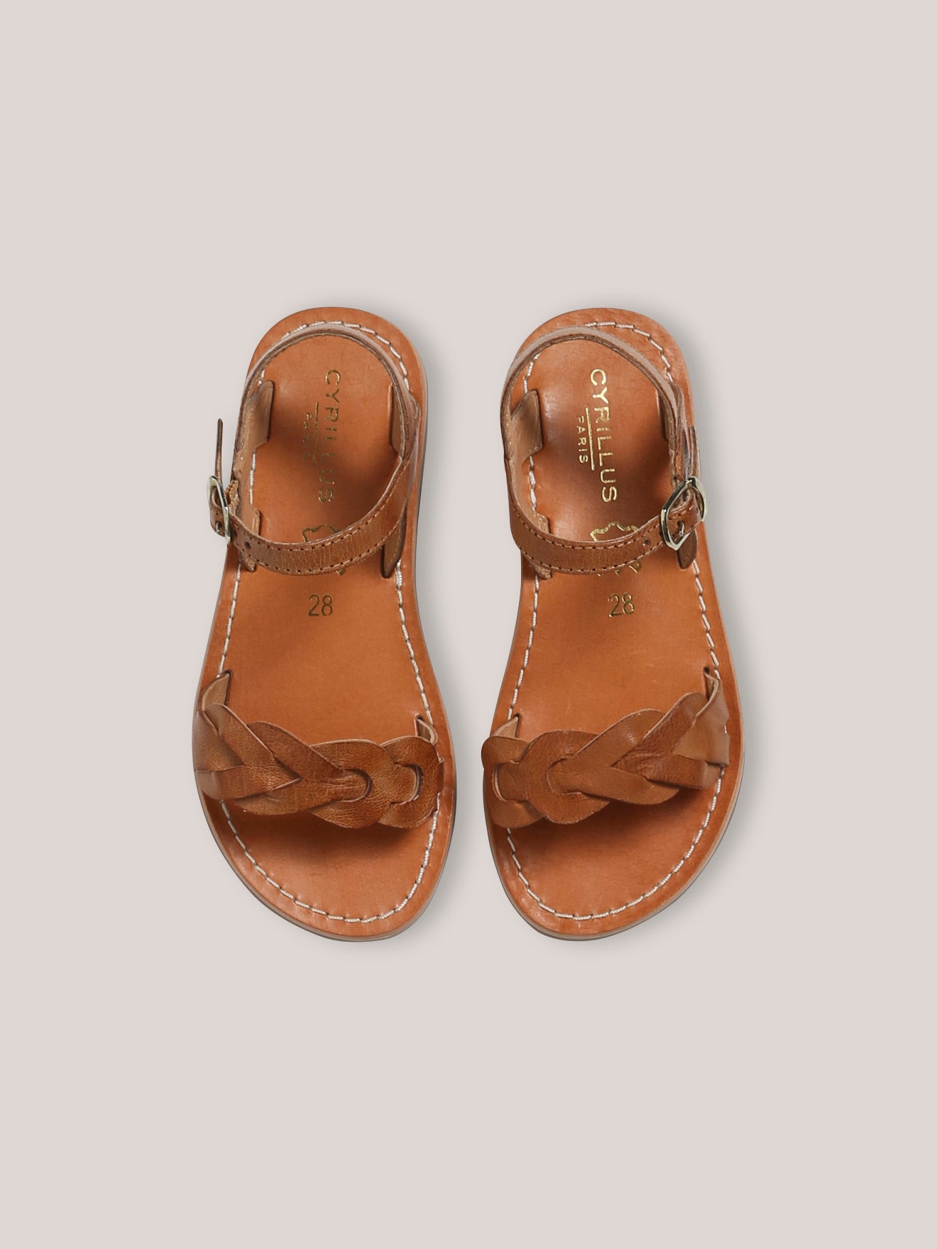 Sandales en cuir tressé Fille