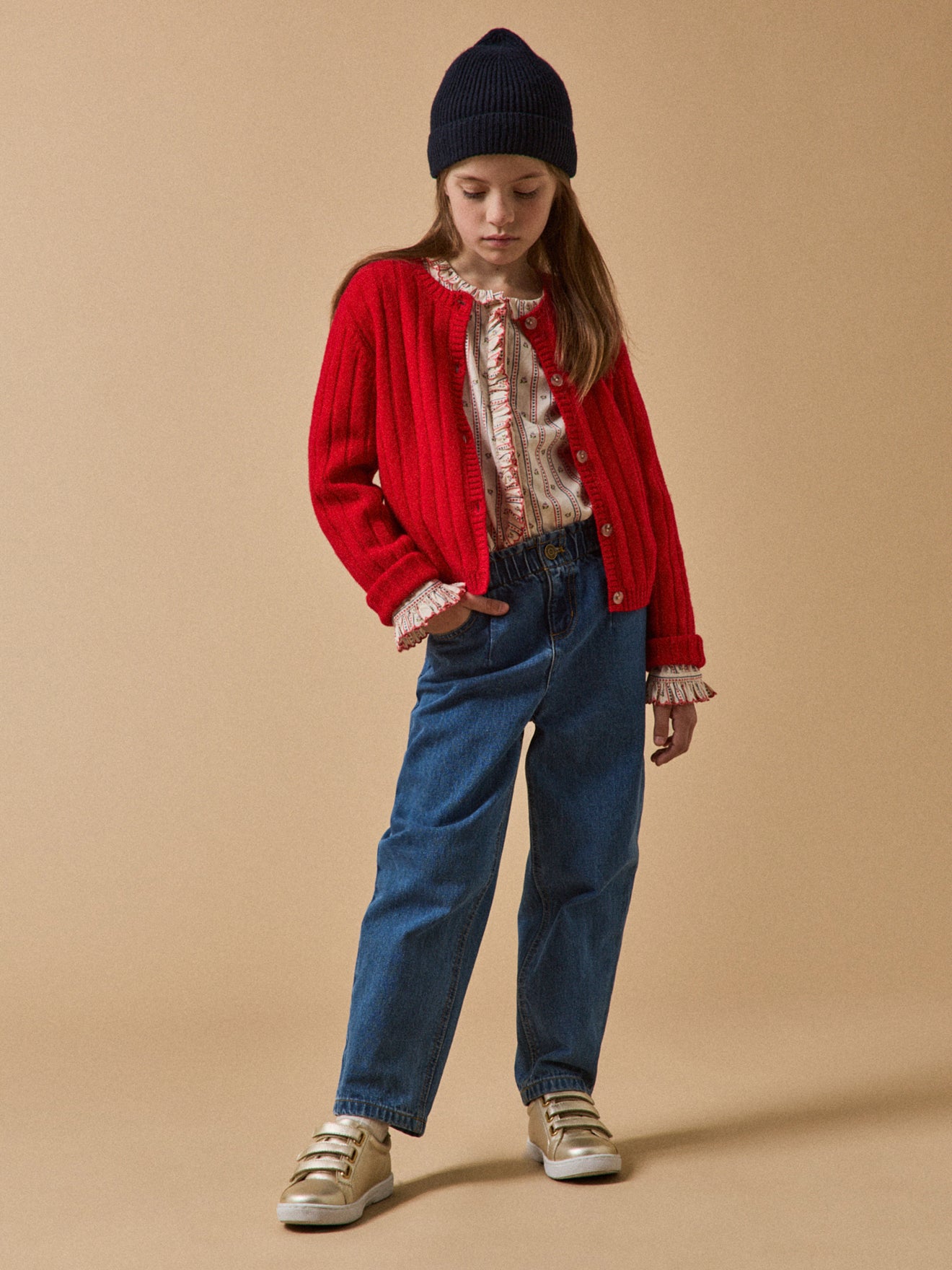 Baskets en cuir irisé Fille