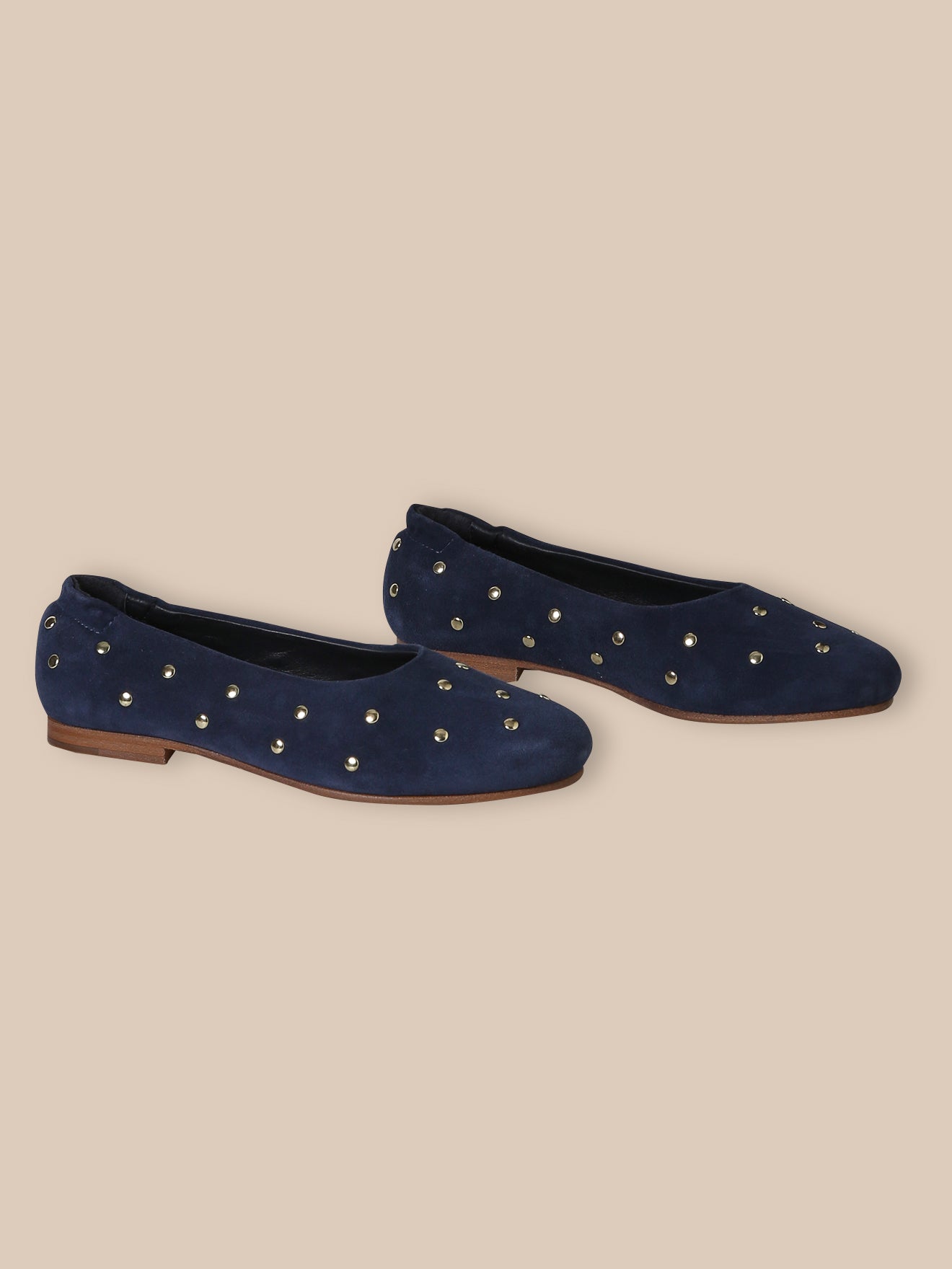 Leren meisjesballerina's met studs