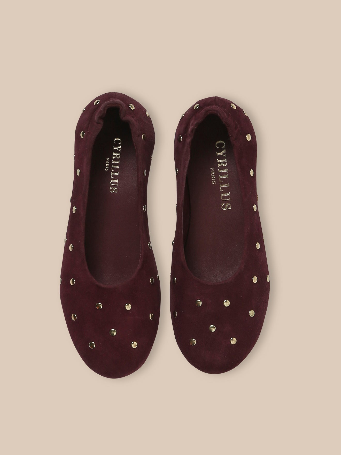 Ballerines en cuir clouté Fille