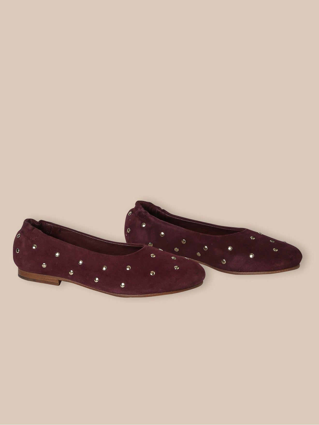 Leren meisjesballerina's met studs