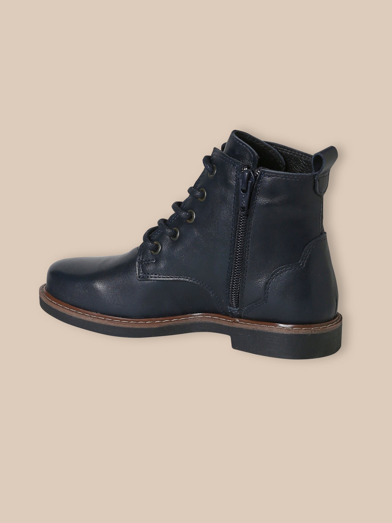 Leren meisjesbottines met vetersluiting