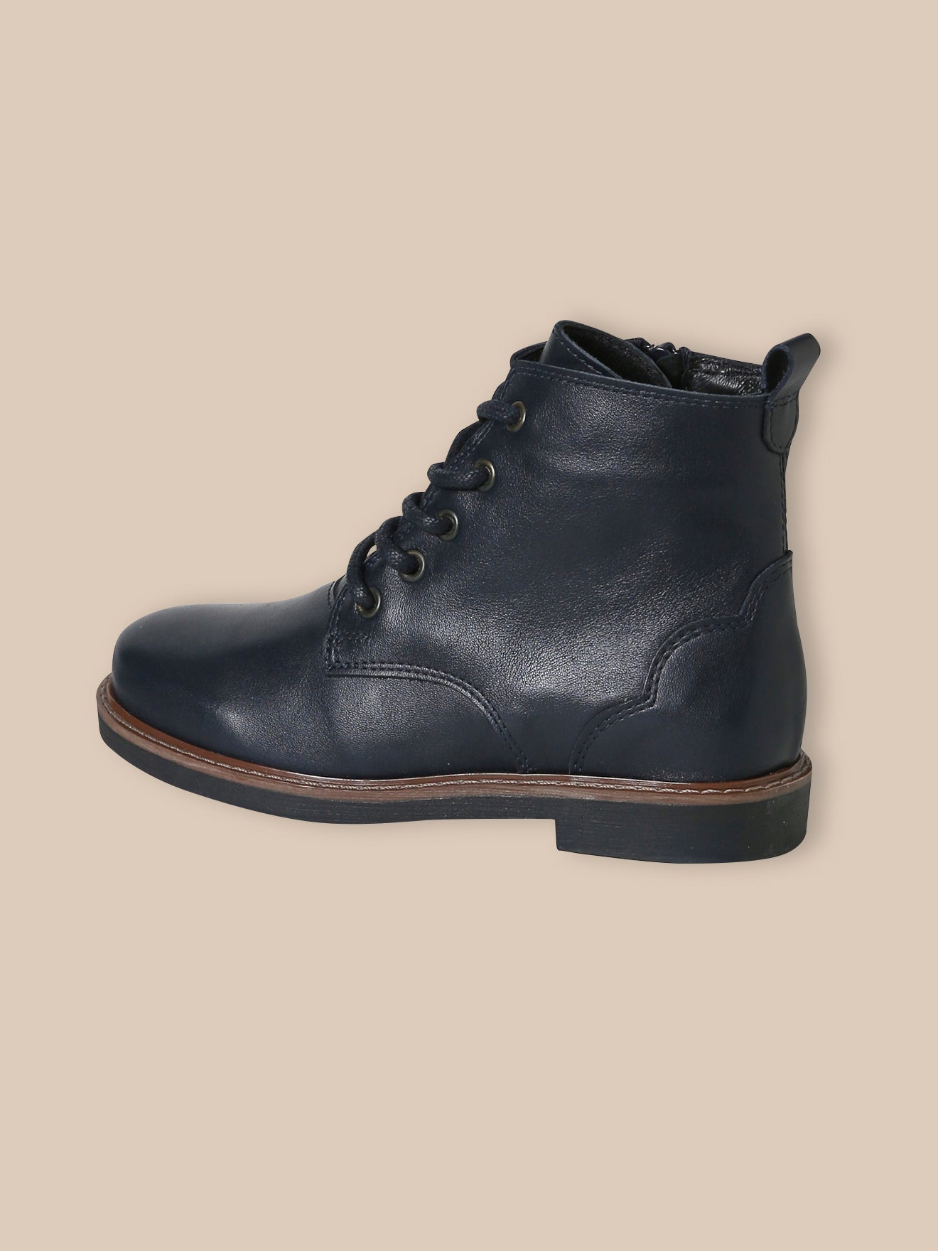 Leren meisjesbottines met vetersluiting
