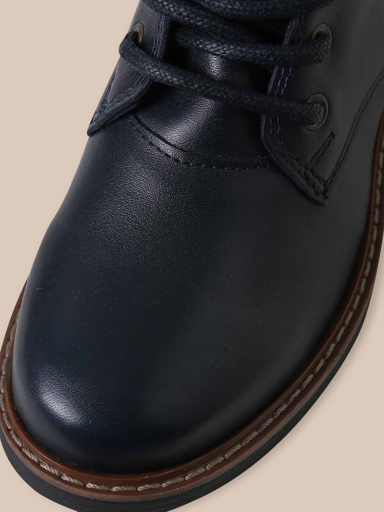 Leren meisjesbottines met vetersluiting