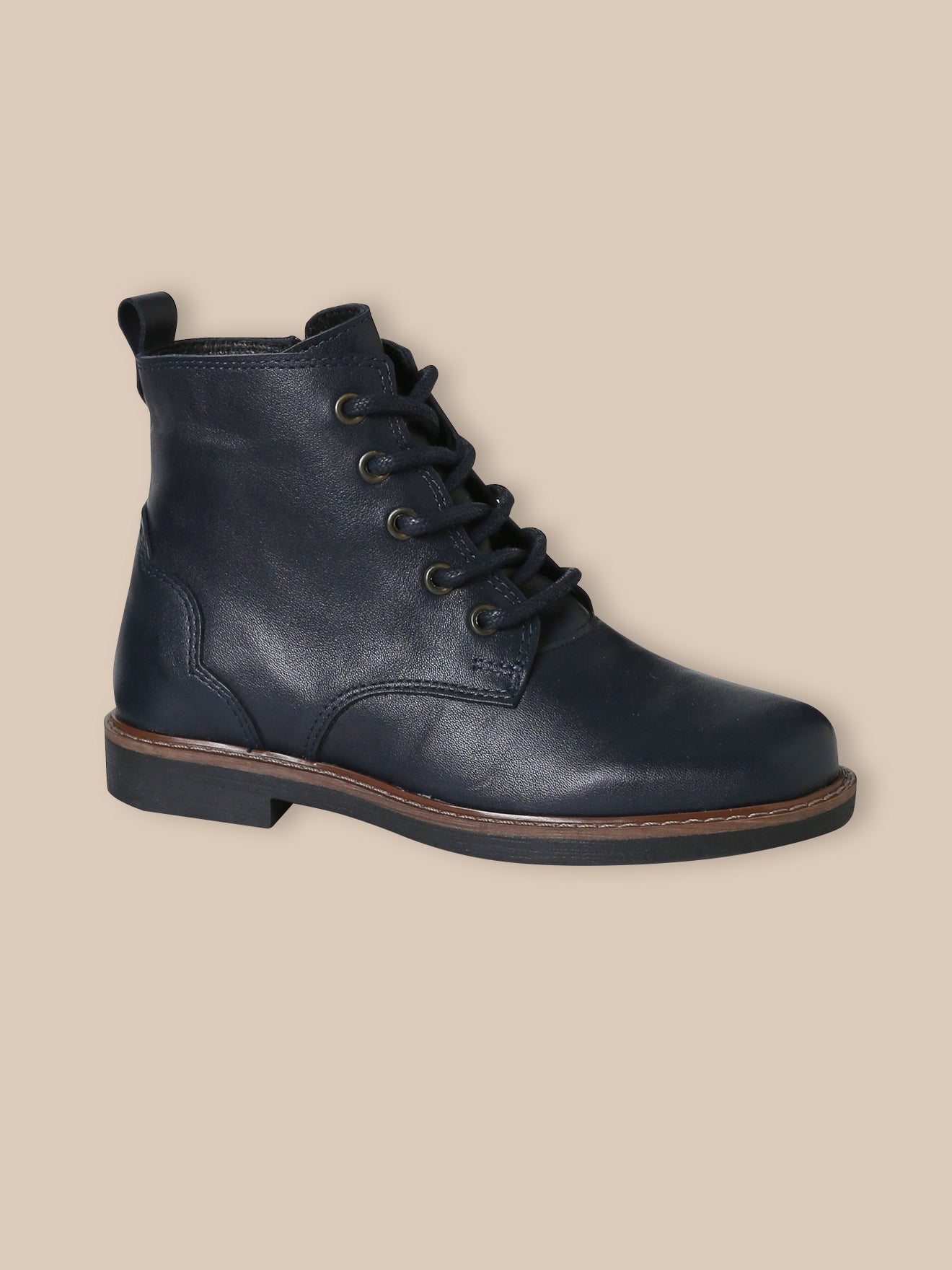 Leren meisjesbottines met vetersluiting