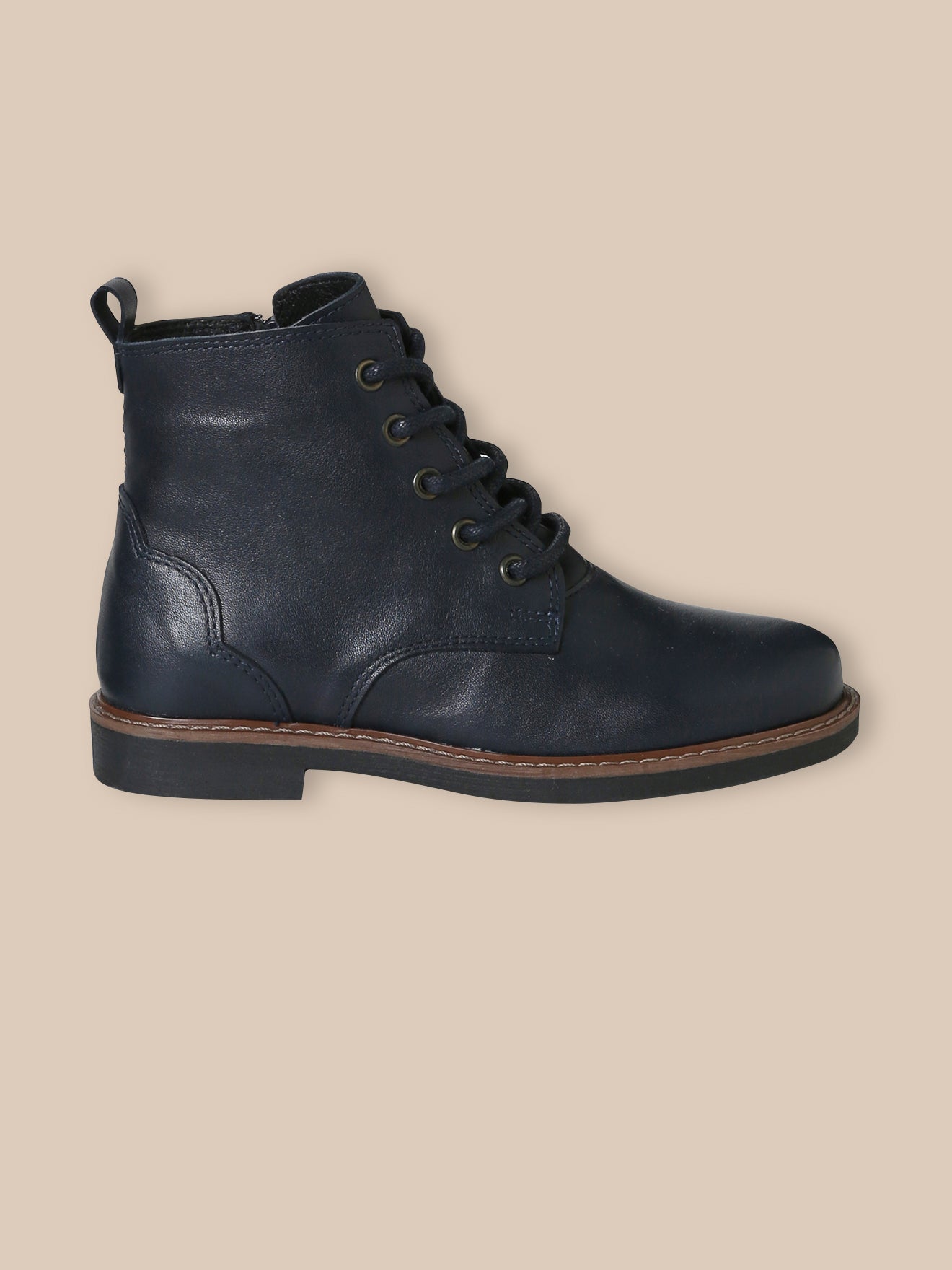 Leren meisjesbottines met vetersluiting
