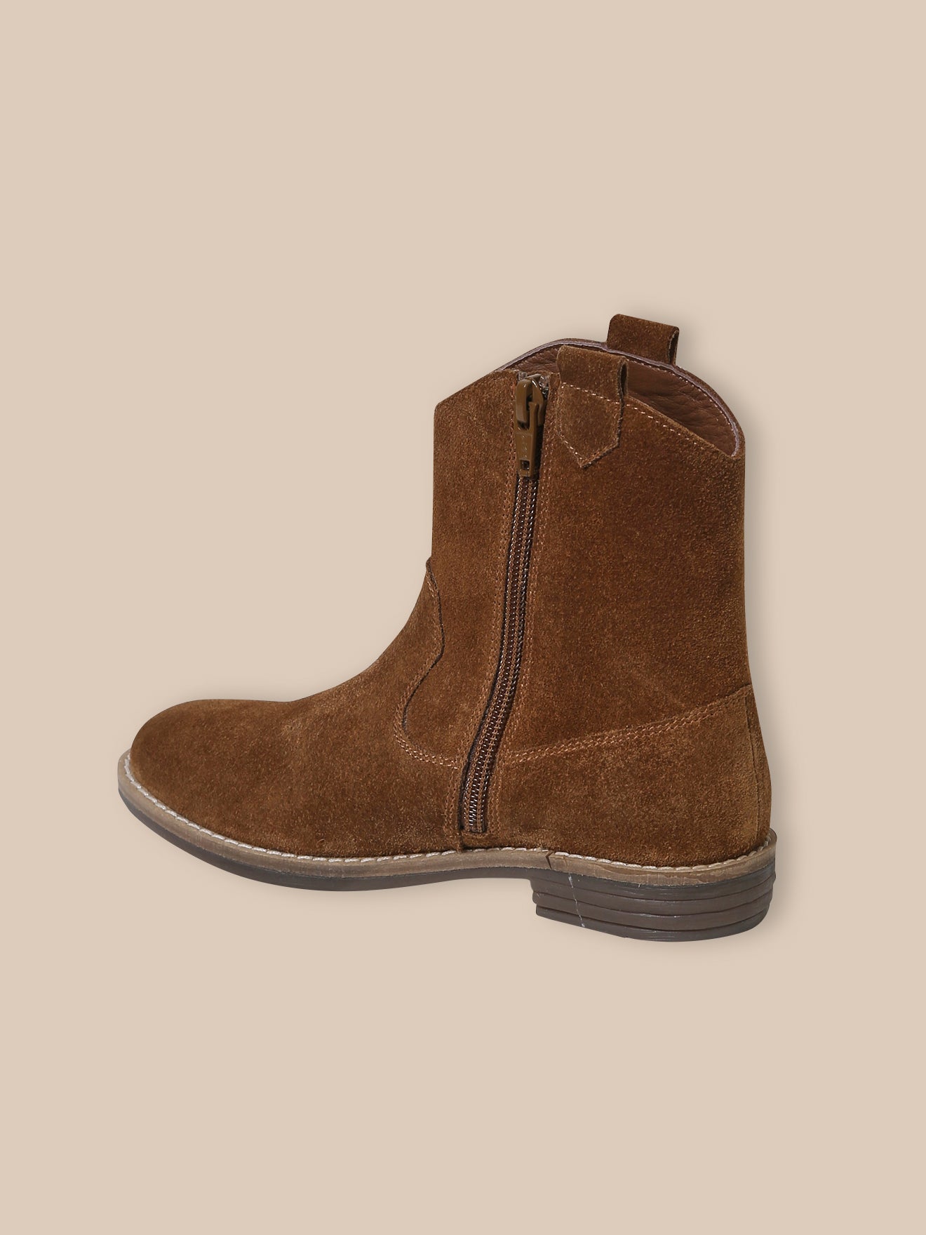 Boots western en croûte de cuir Fille