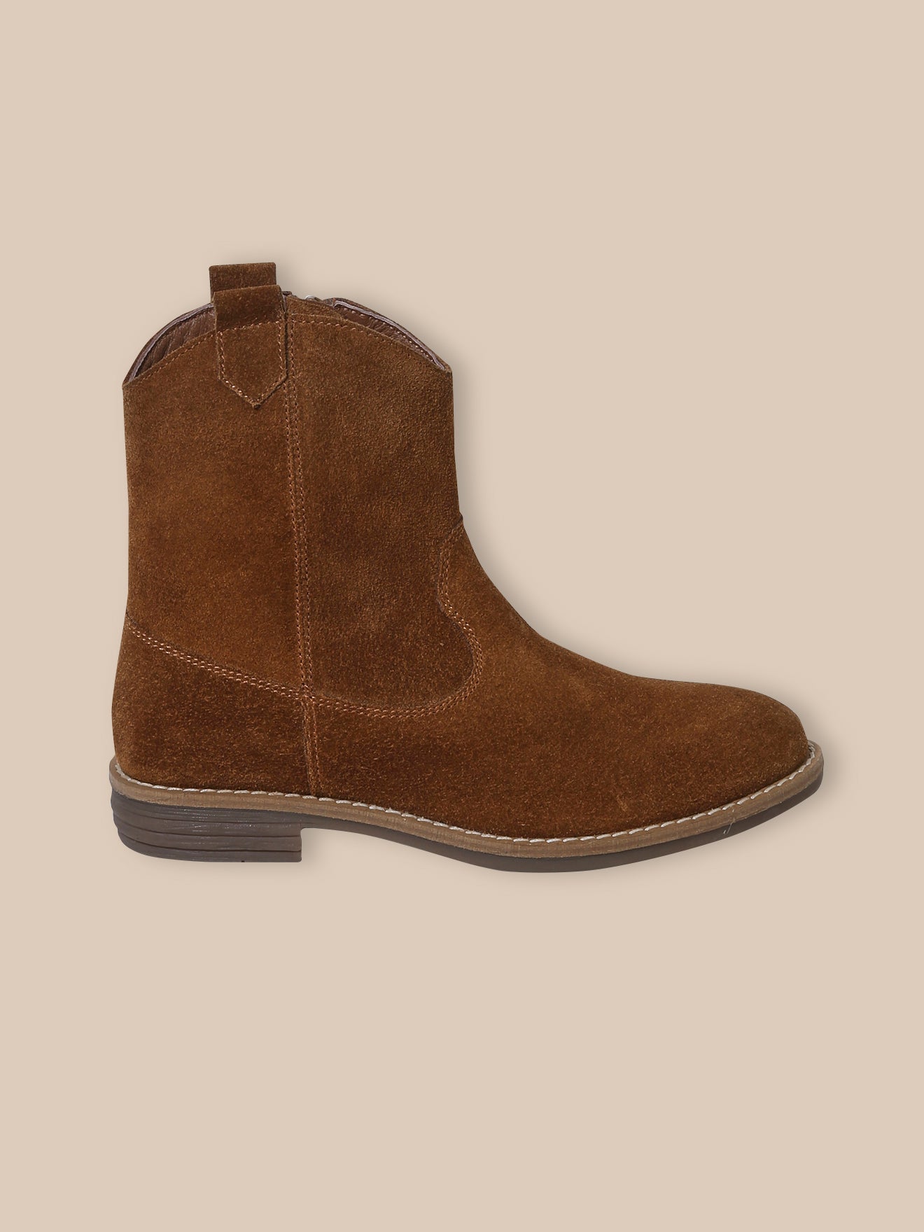 Boots western en croûte de cuir Fille