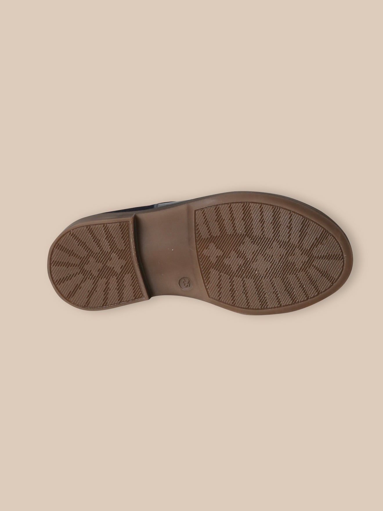 Leren meisjesboots met vlechtwerk