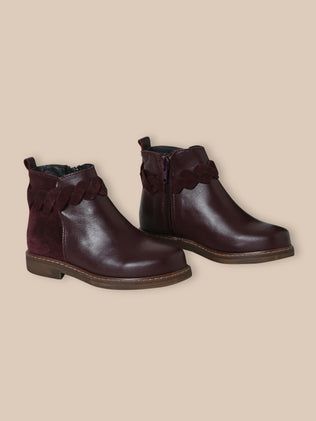 Boots tresse en cuir Fille