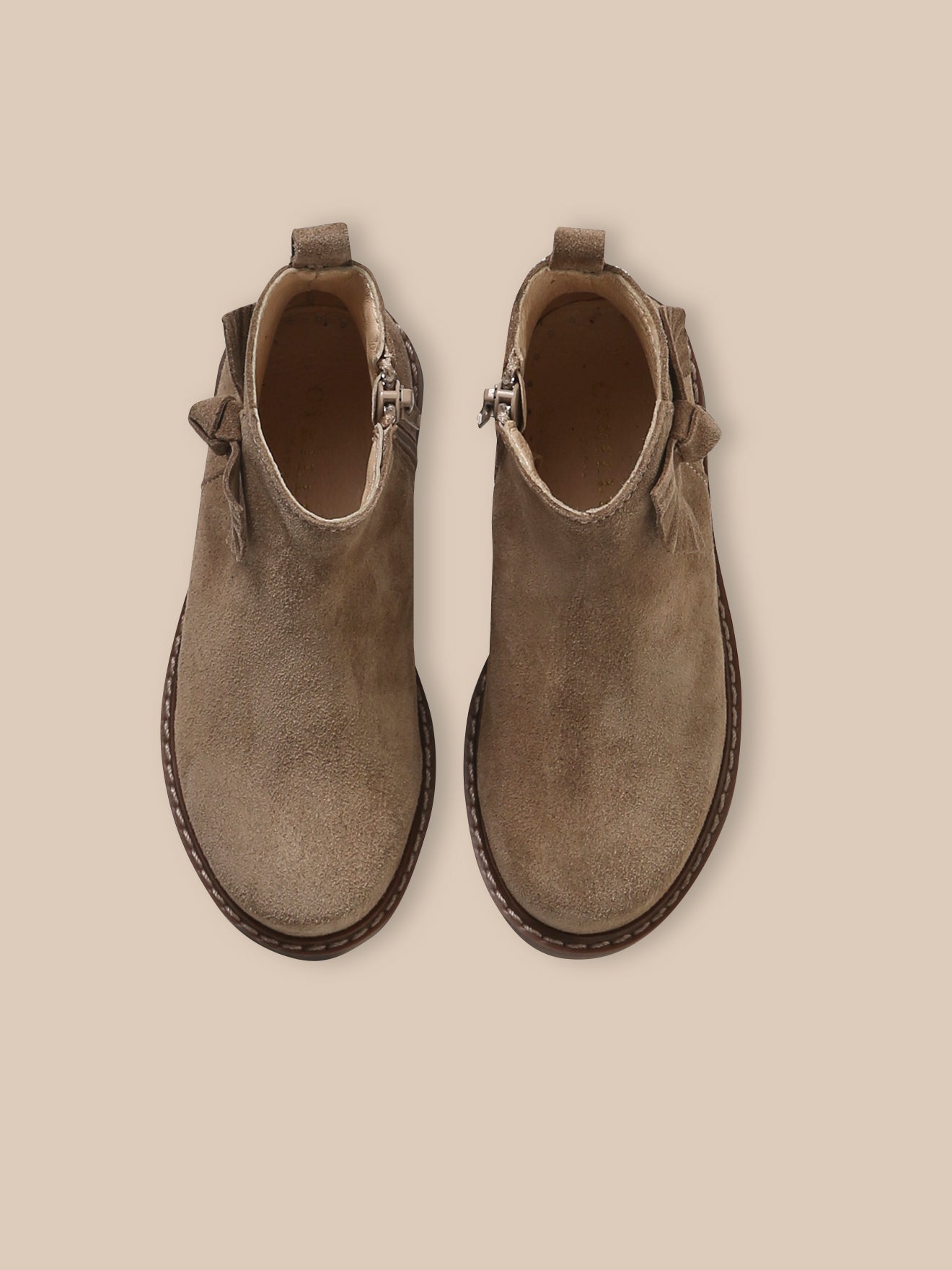 Suèdeleren meisjesboots met strikje