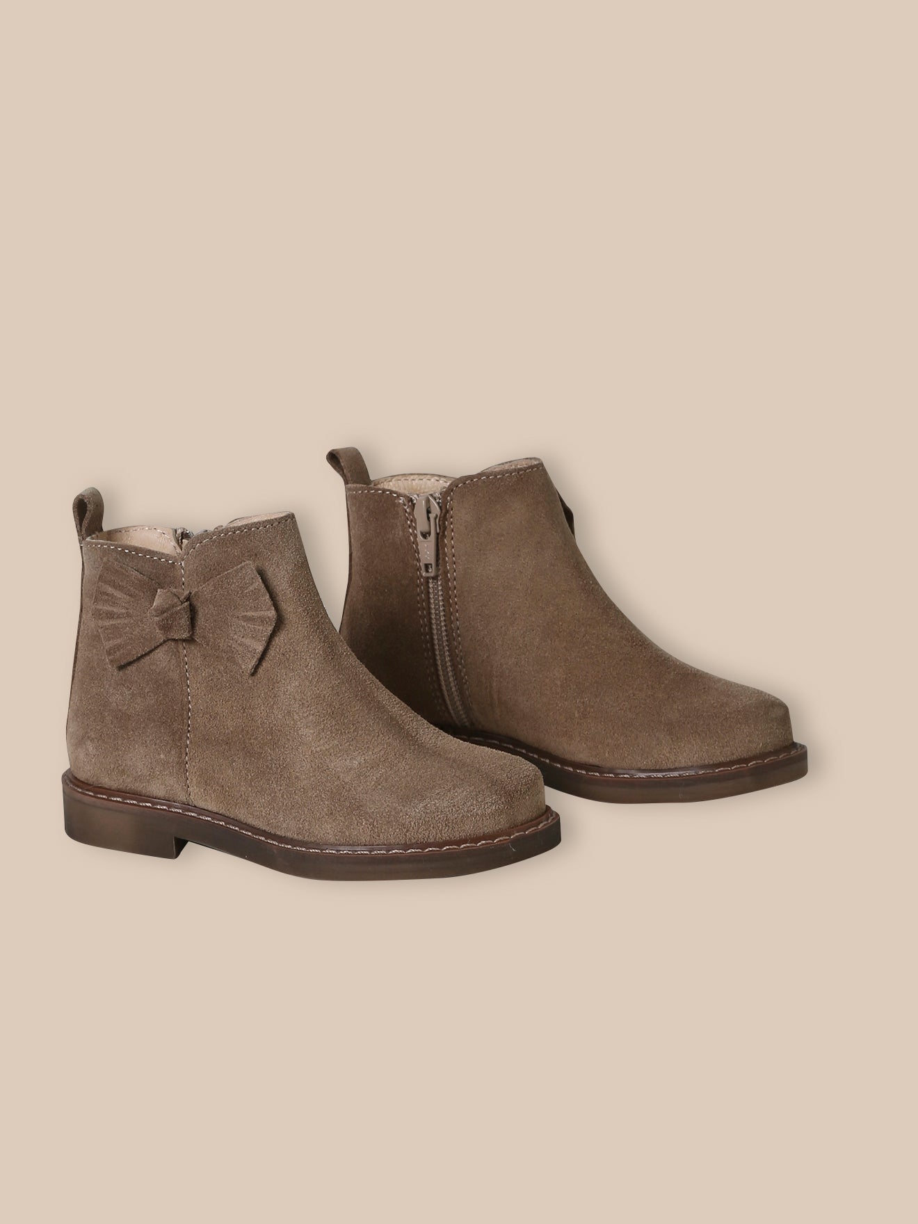 Suèdeleren meisjesboots met strikje