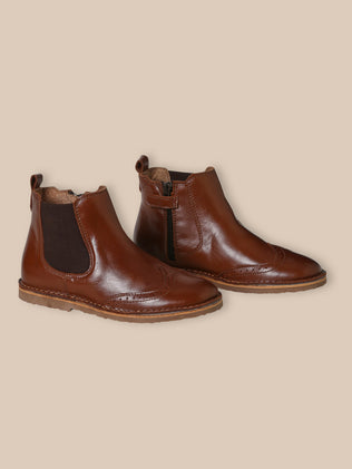Boots bout fleuri Fille en cuir