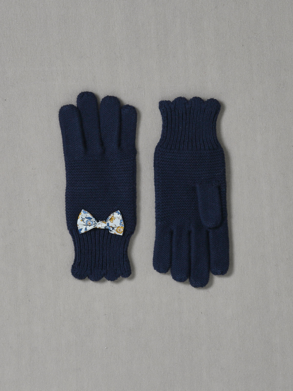 Gants Fille noeud en tissu Liberty