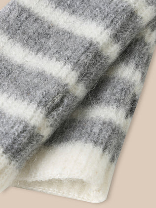 Gestreepte meisjesmitaines in wol en mohair
