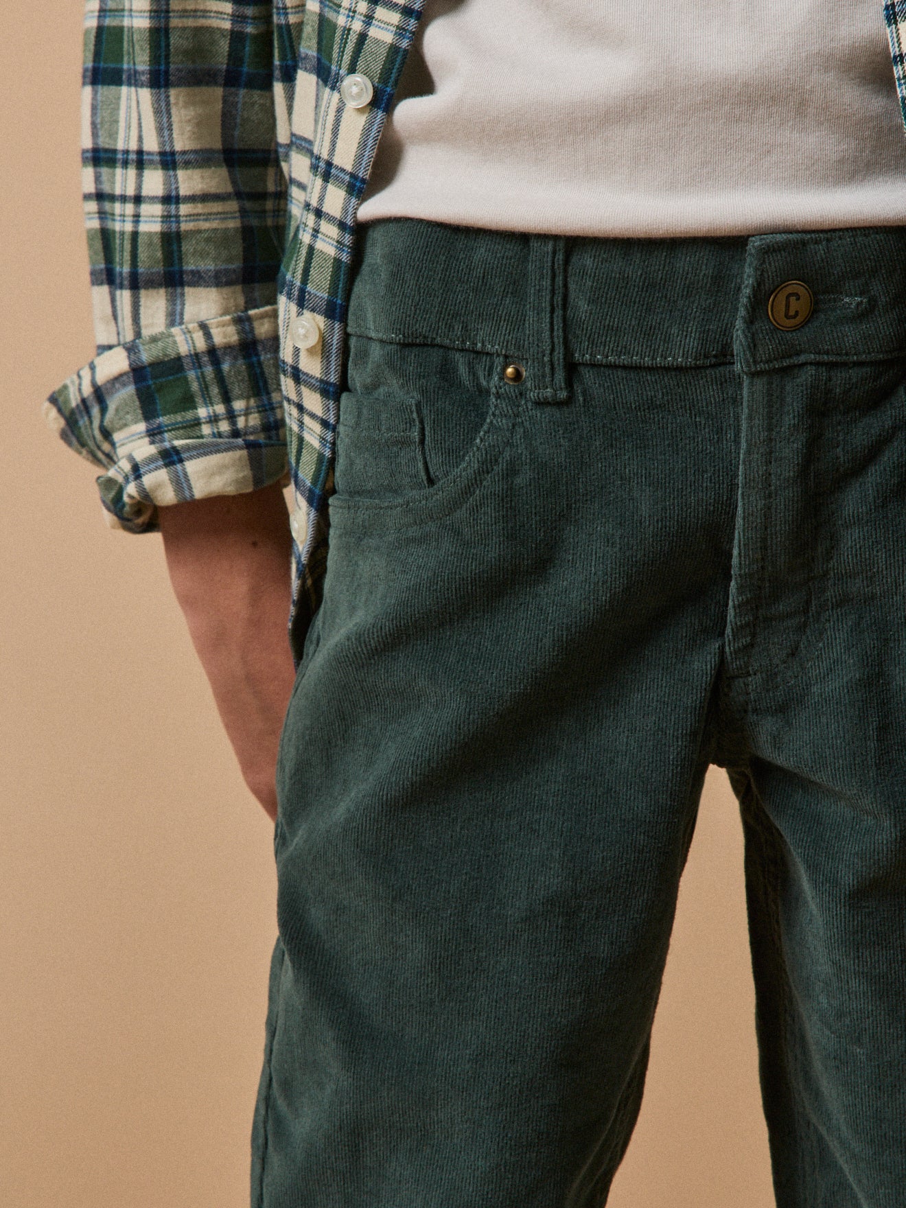 Slim fit jongensbroek in velours