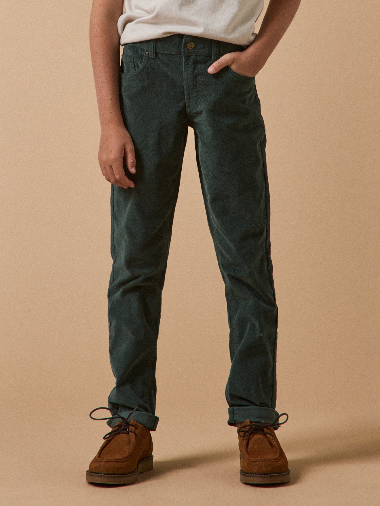 Slim fit jongensbroek in velours