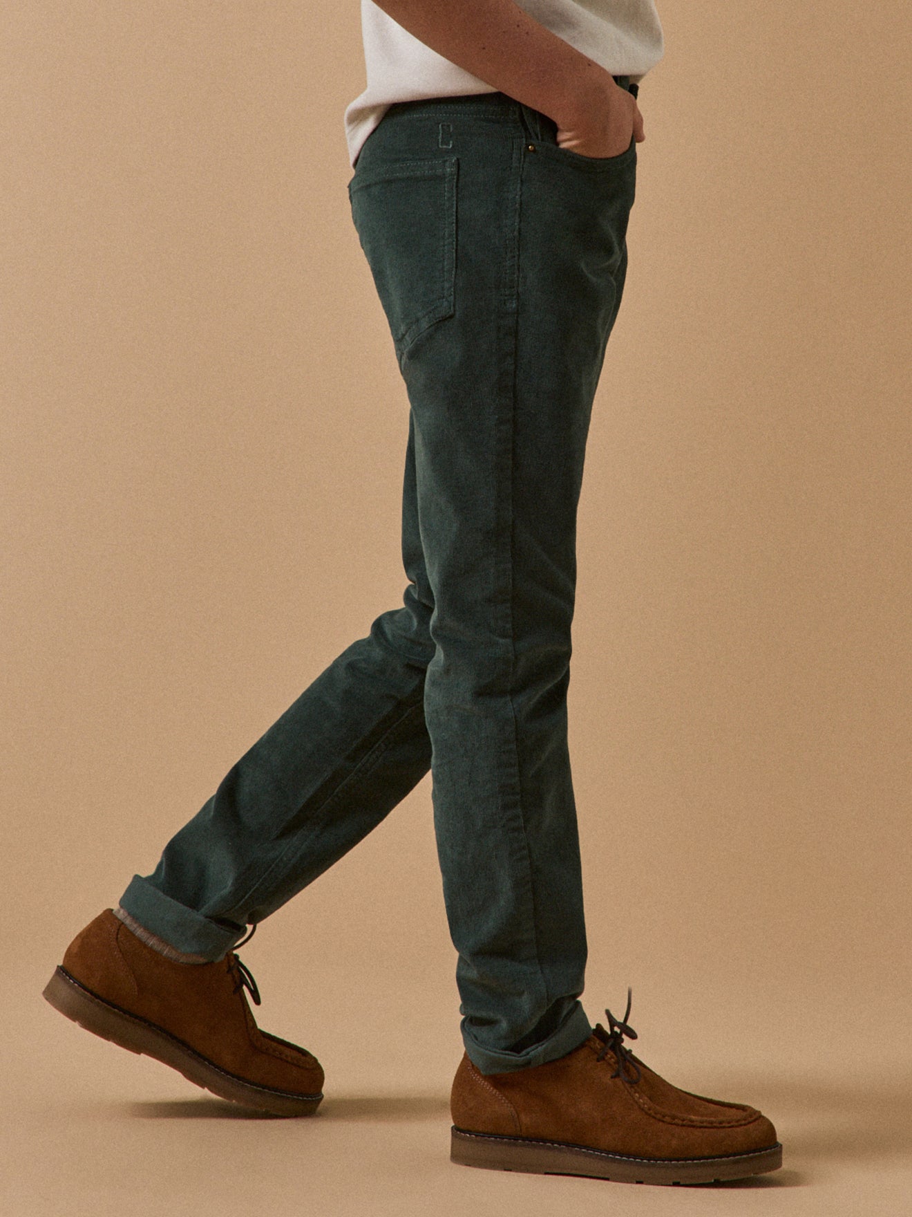 Slim fit jongensbroek in velours
