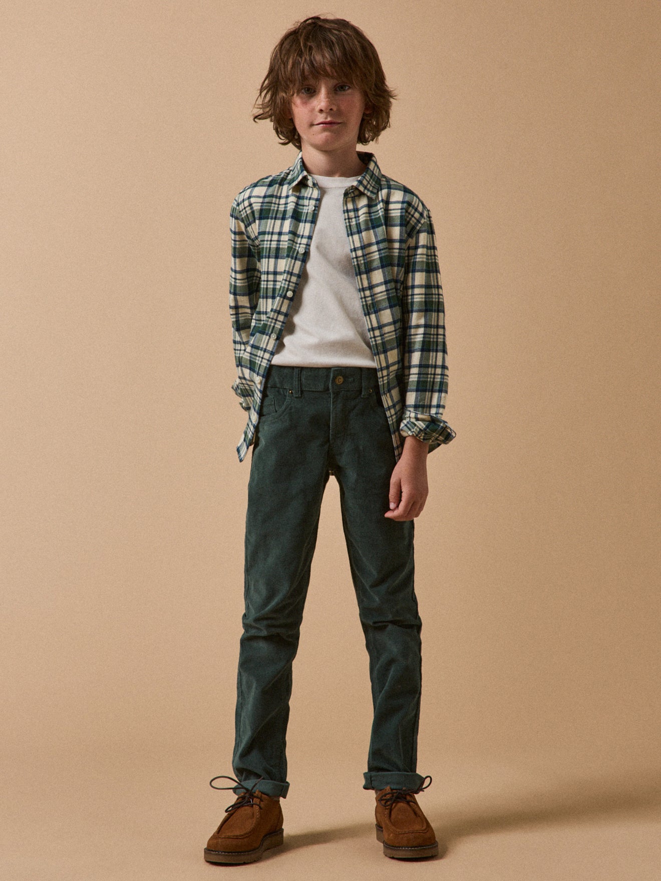 Slim fit jongensbroek in velours