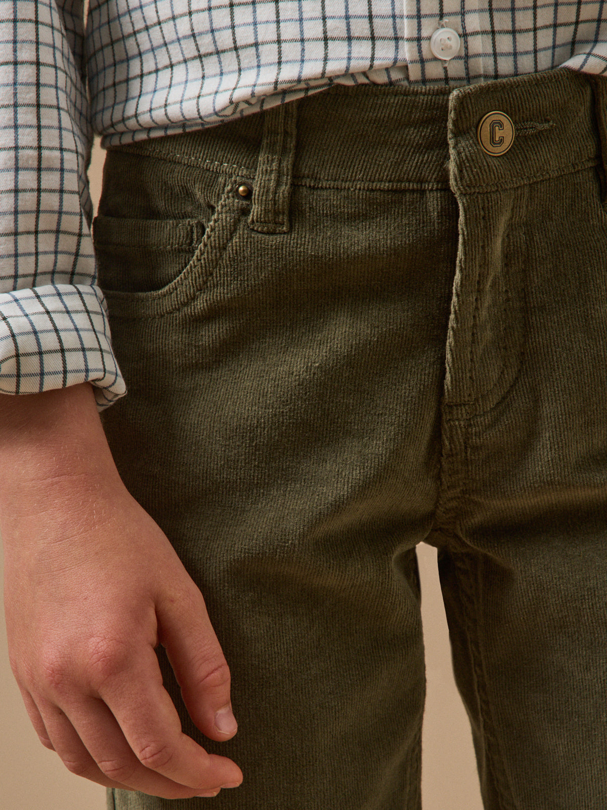 Slim fit jongensbroek in velours