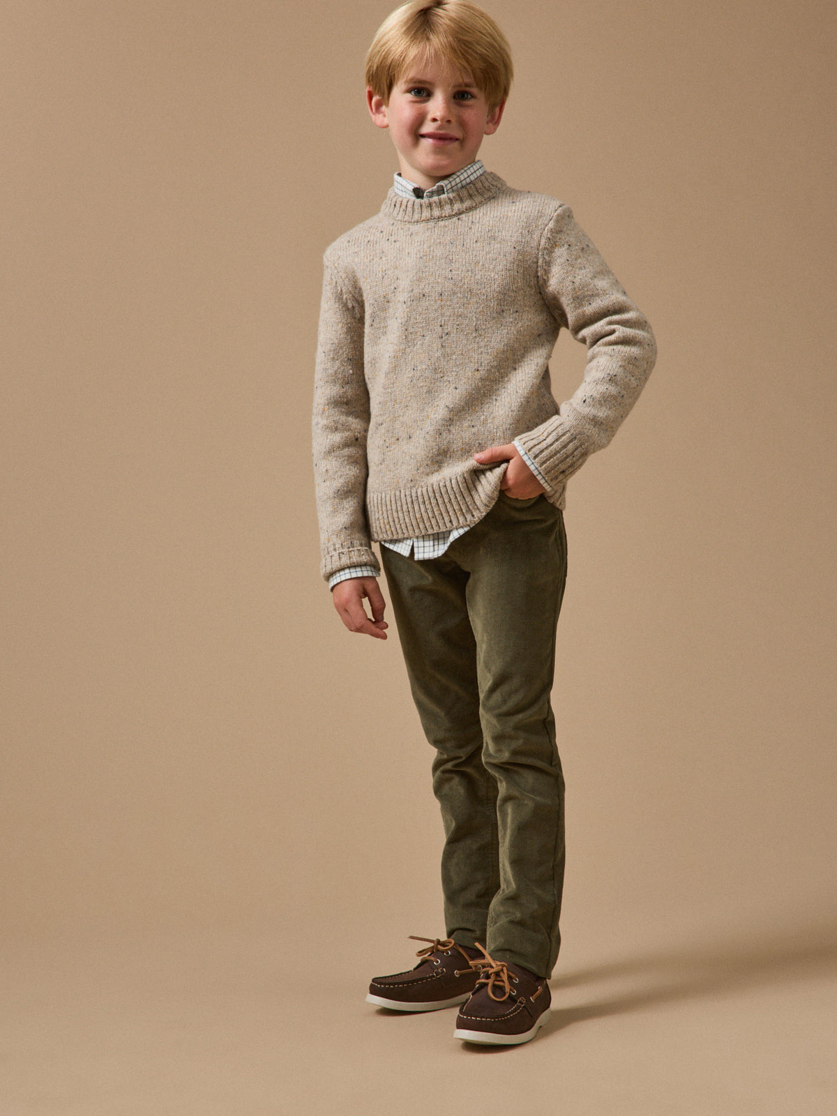 Slim fit jongensbroek in velours