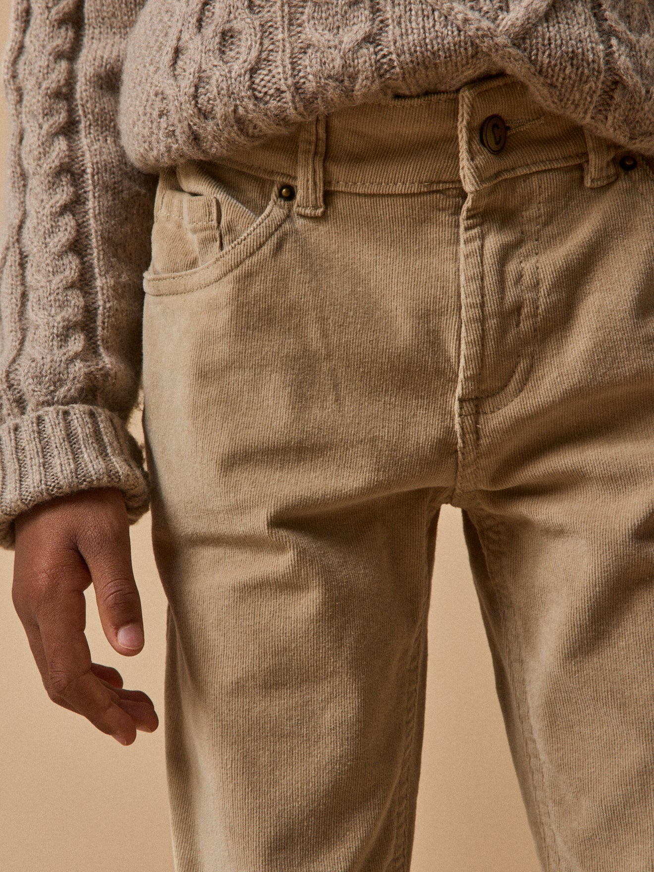 Slim fit jongensbroek in velours