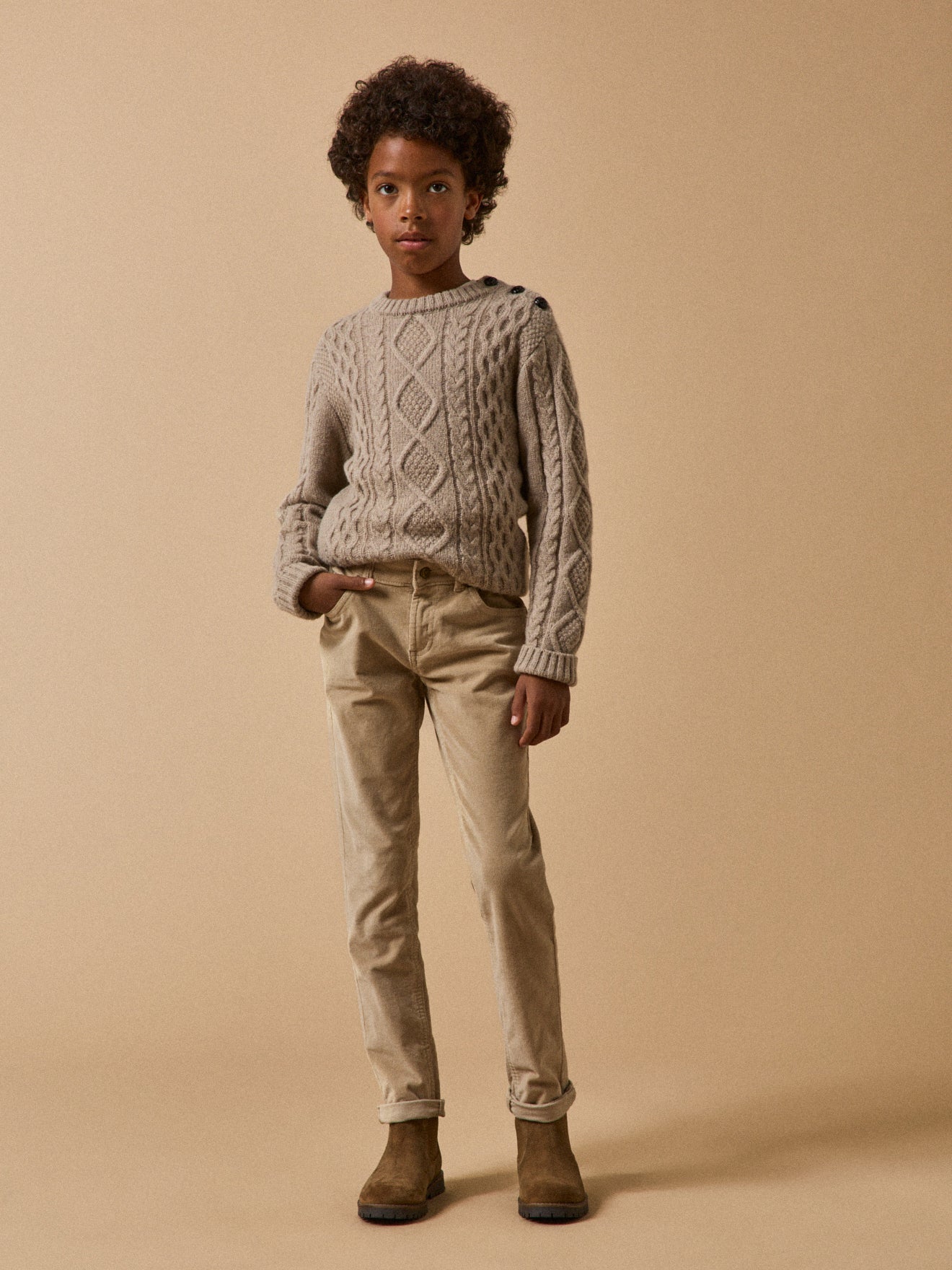 Slim fit jongensbroek in velours