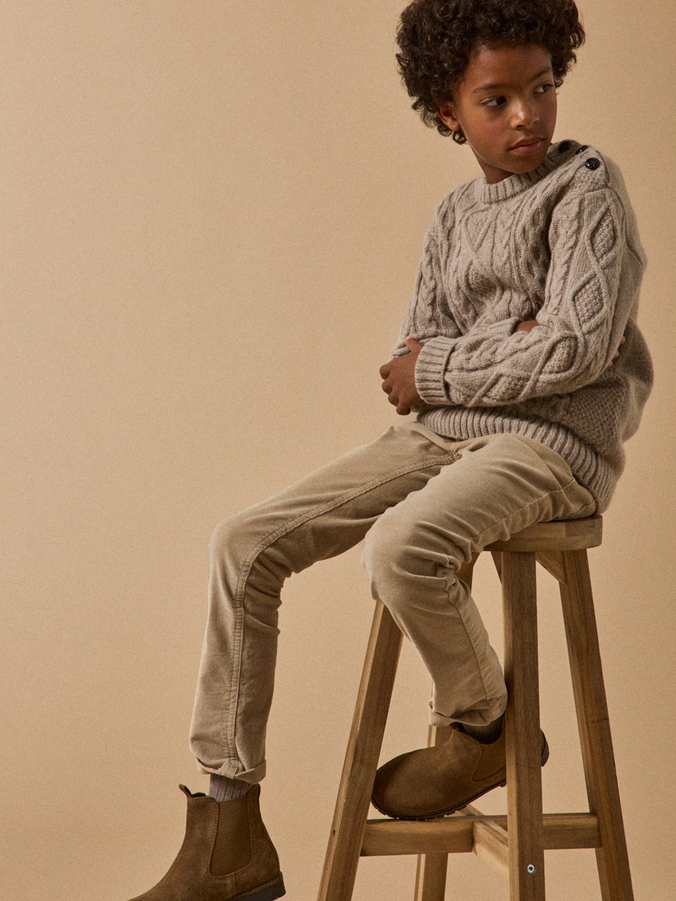 Slim fit jongensbroek in velours