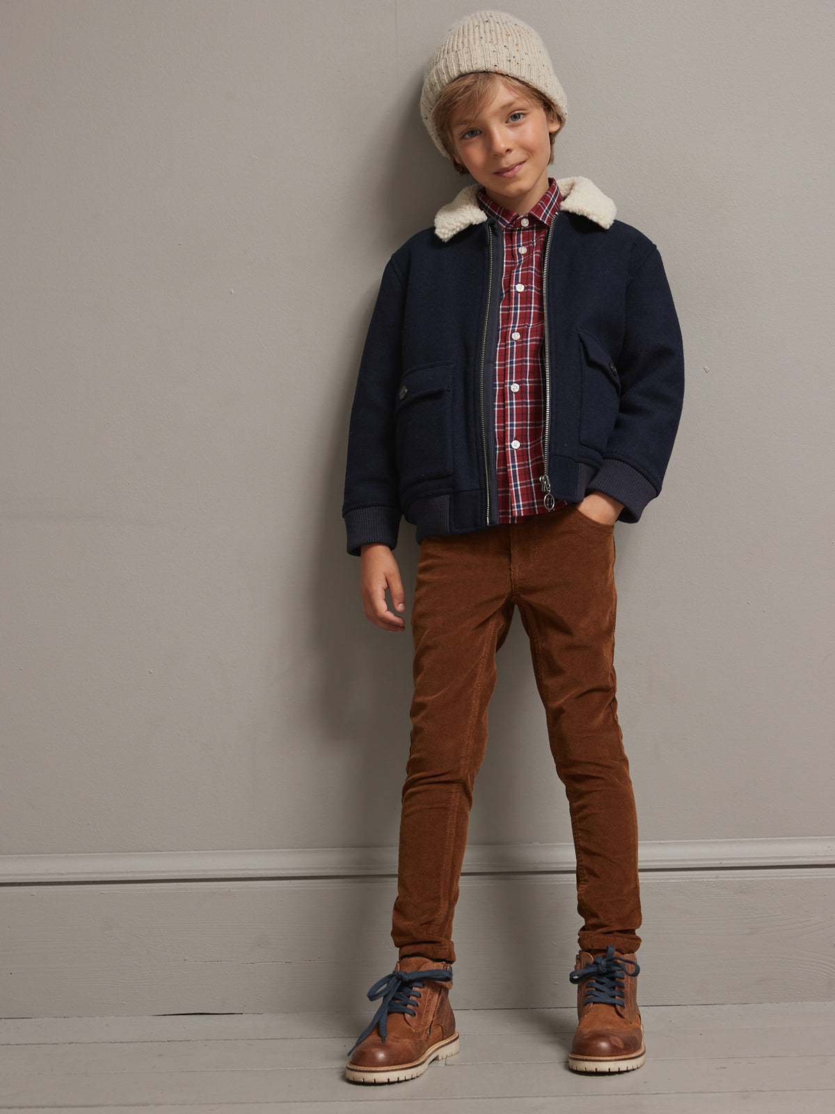Slim en velours Garçon